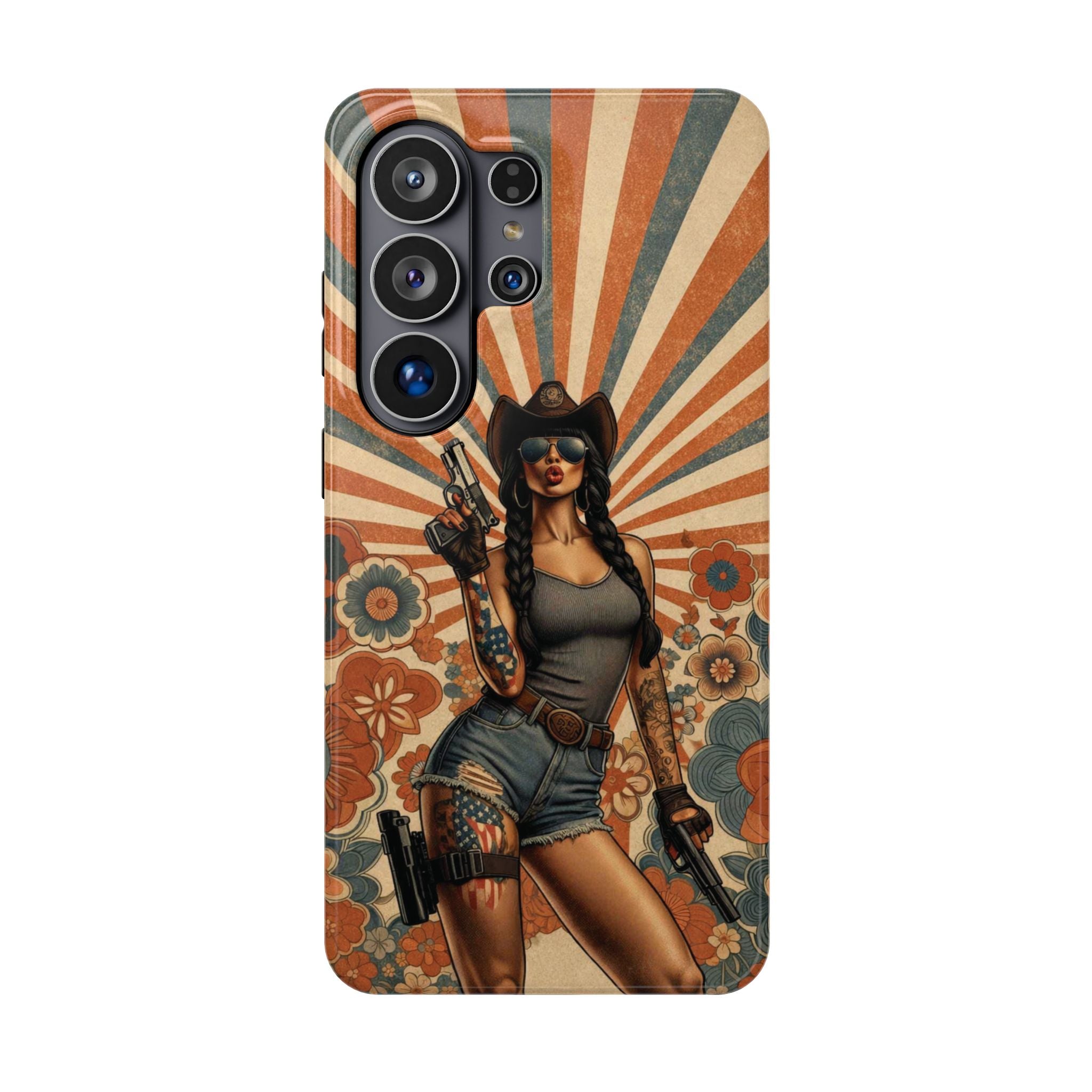 Americana 9mm Pinup Girl - Magnetic Impact‑Resistant Phone Case  iPhone 13-17 / Samsung S26  MagSafe Compatible