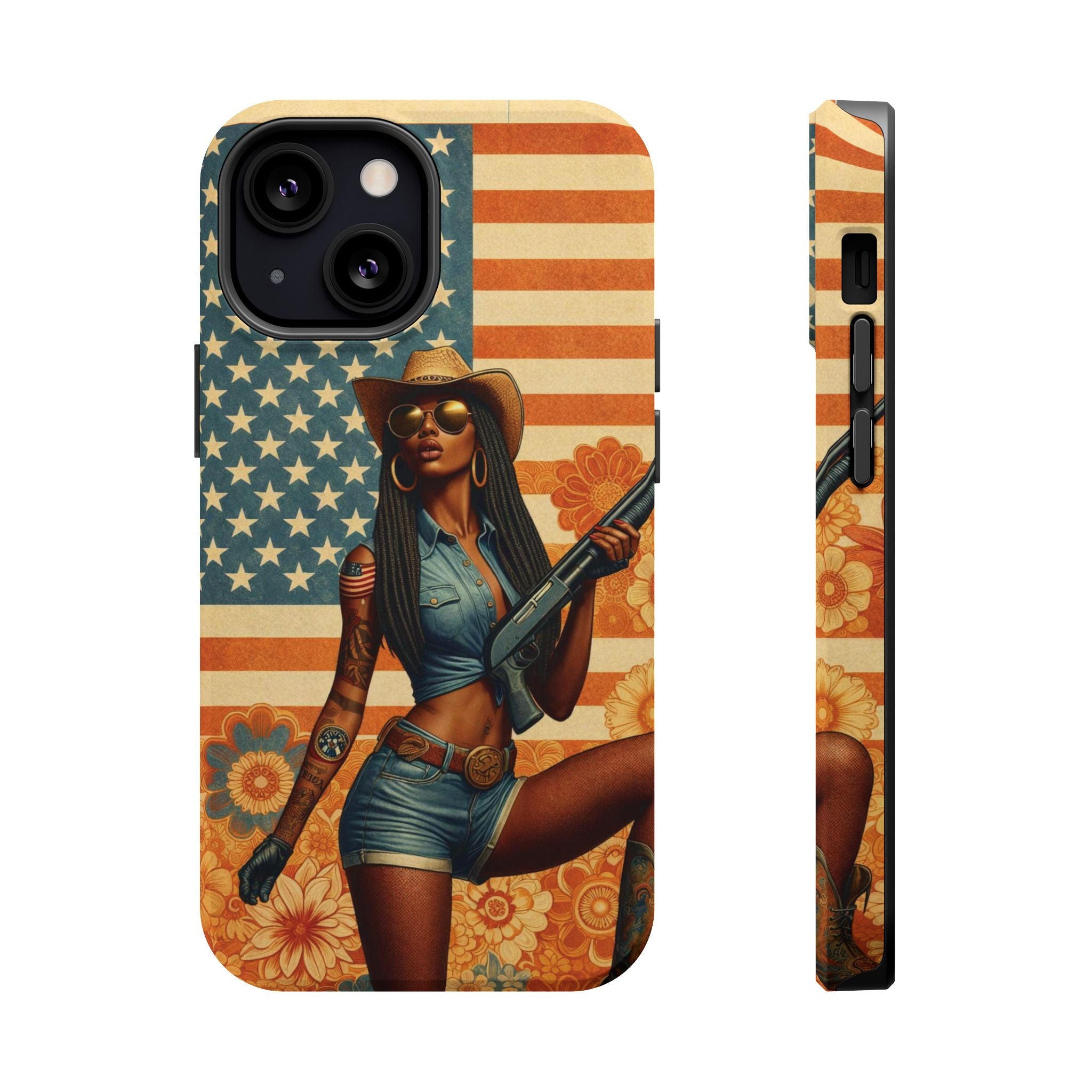 Americana 12GA Pinup Girl - Magnetic Impact‑Resistant Phone Case  iPhone 13-17 / Samsung S26  MagSafe Compatible