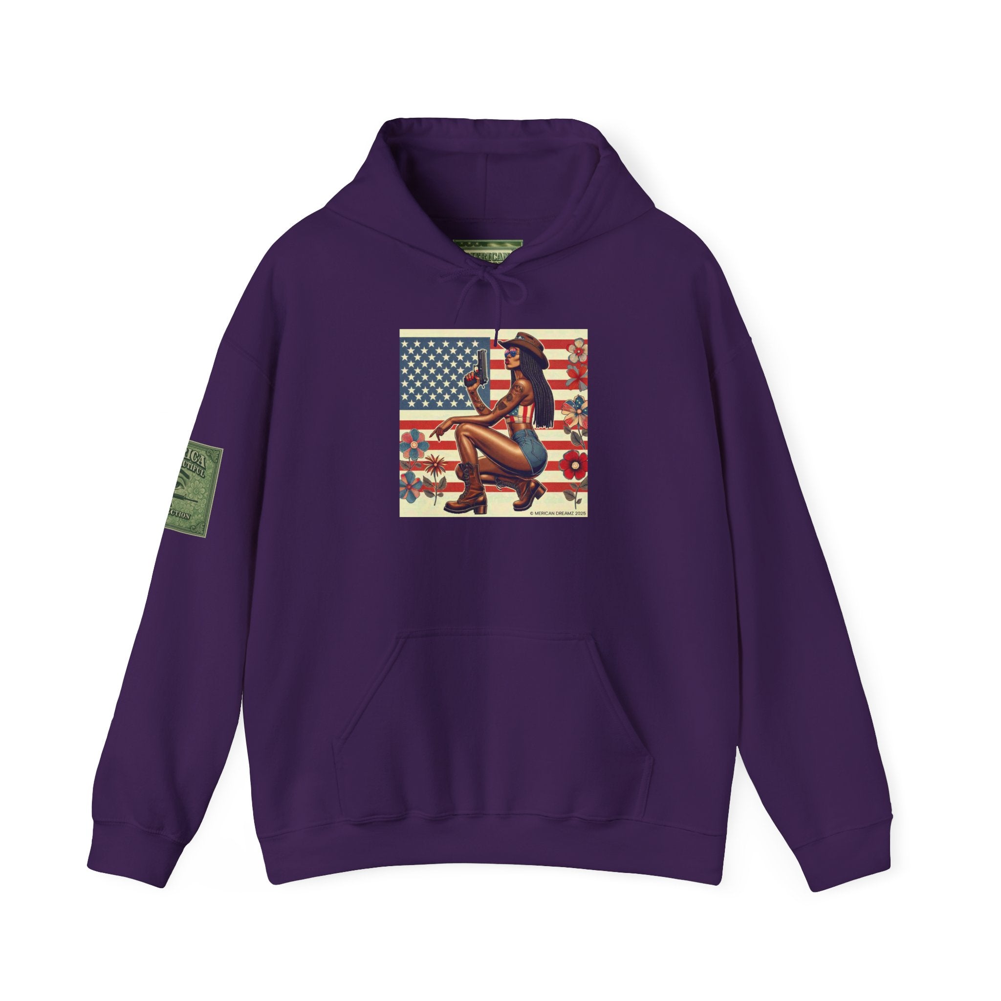 Retro Americana Pinup Gunslinger Hoodie — Vintage Pinup Girls Pullover