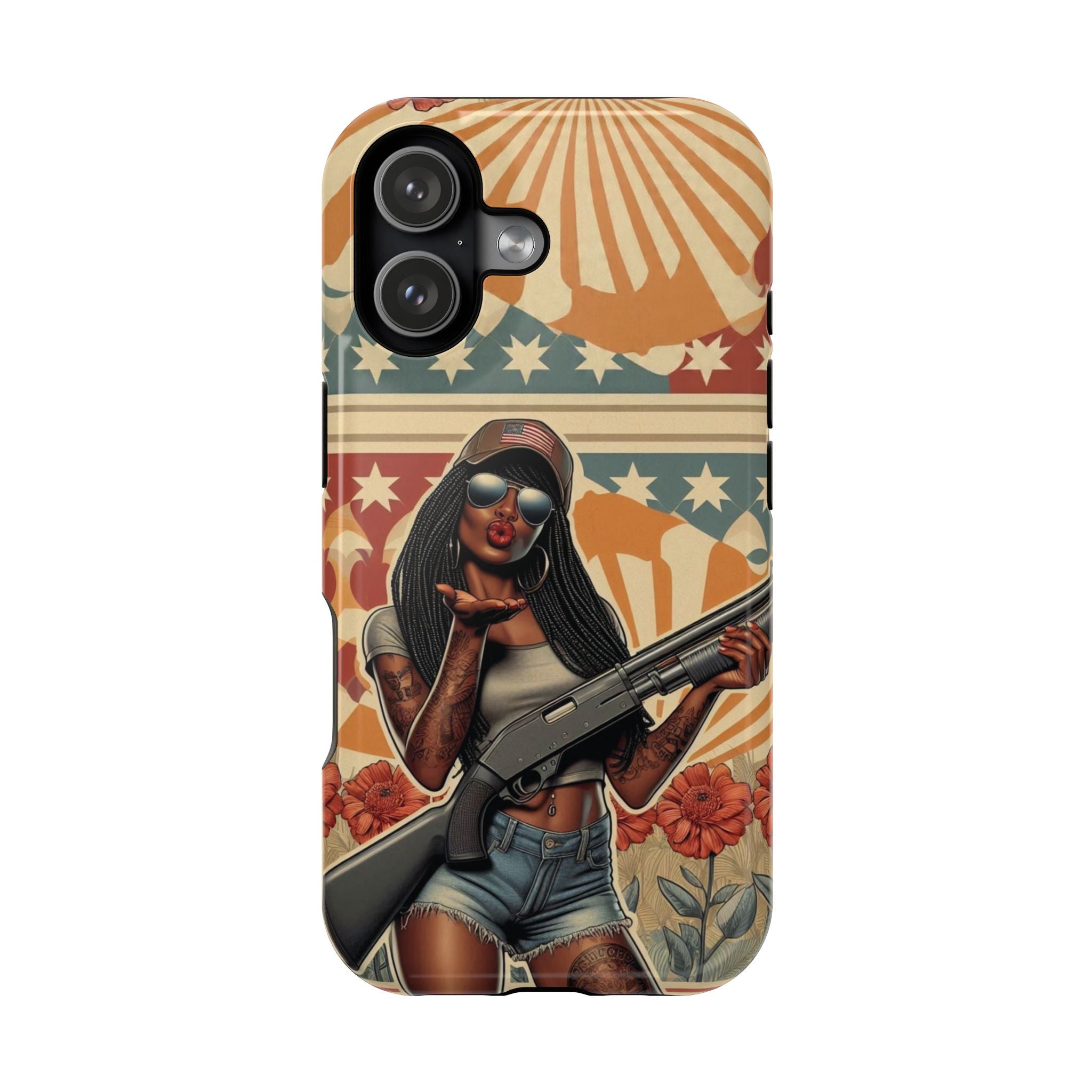 Americana 12GA Pinup Girl - Magnetic Impact‑Resistant Phone Case  iPhone 13-17 / Samsung S26  MagSafe Compatible