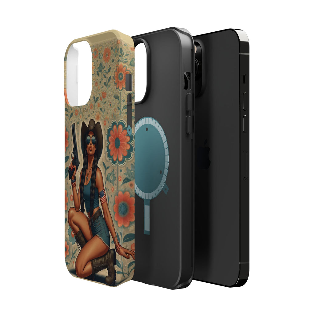 Americana 9mm Pinup Girl - Magnetic Impact‑Resistant Phone Case  iPhone 13-17 / Samsung S26  MagSafe Compatible