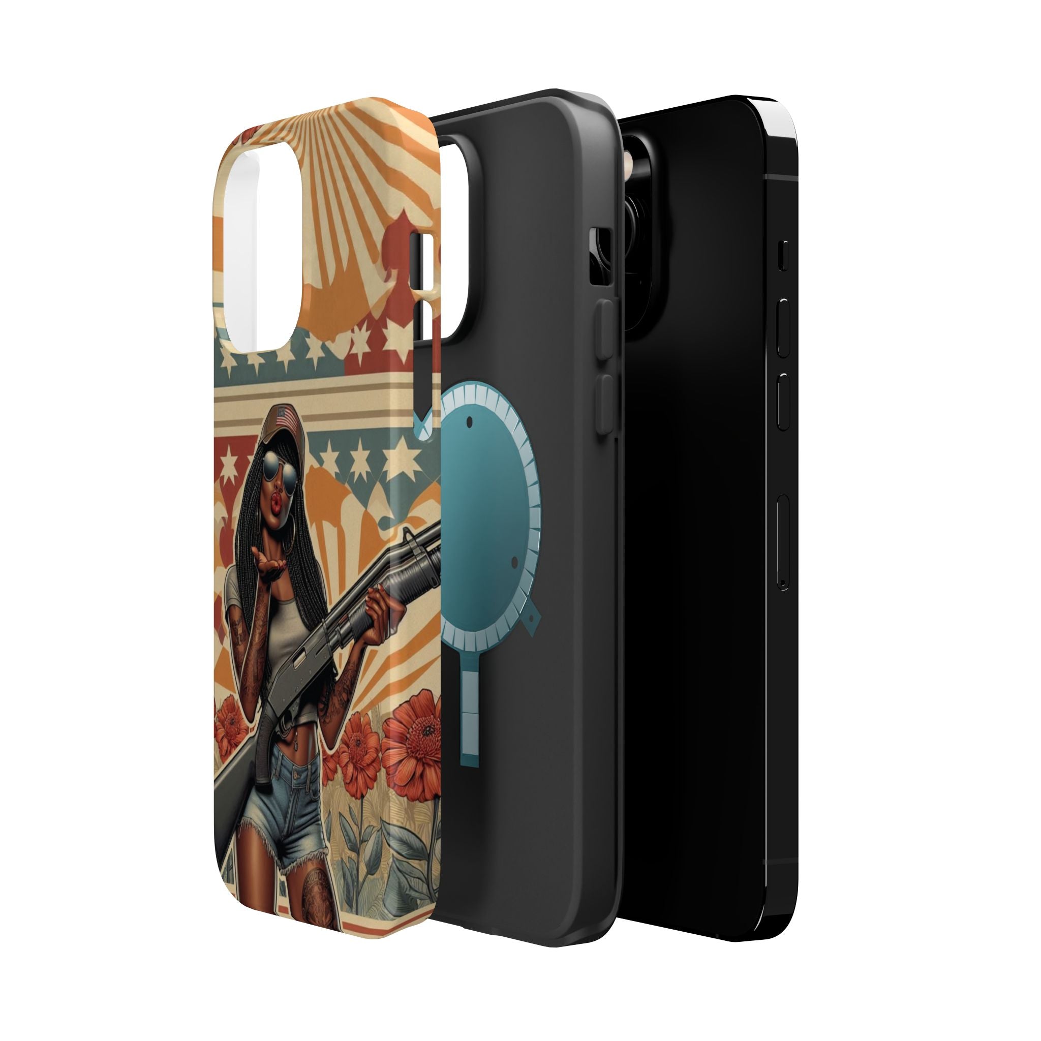 Americana 12GA Pinup Girl - Magnetic Impact‑Resistant Phone Case  iPhone 13-17 / Samsung S26  MagSafe Compatible