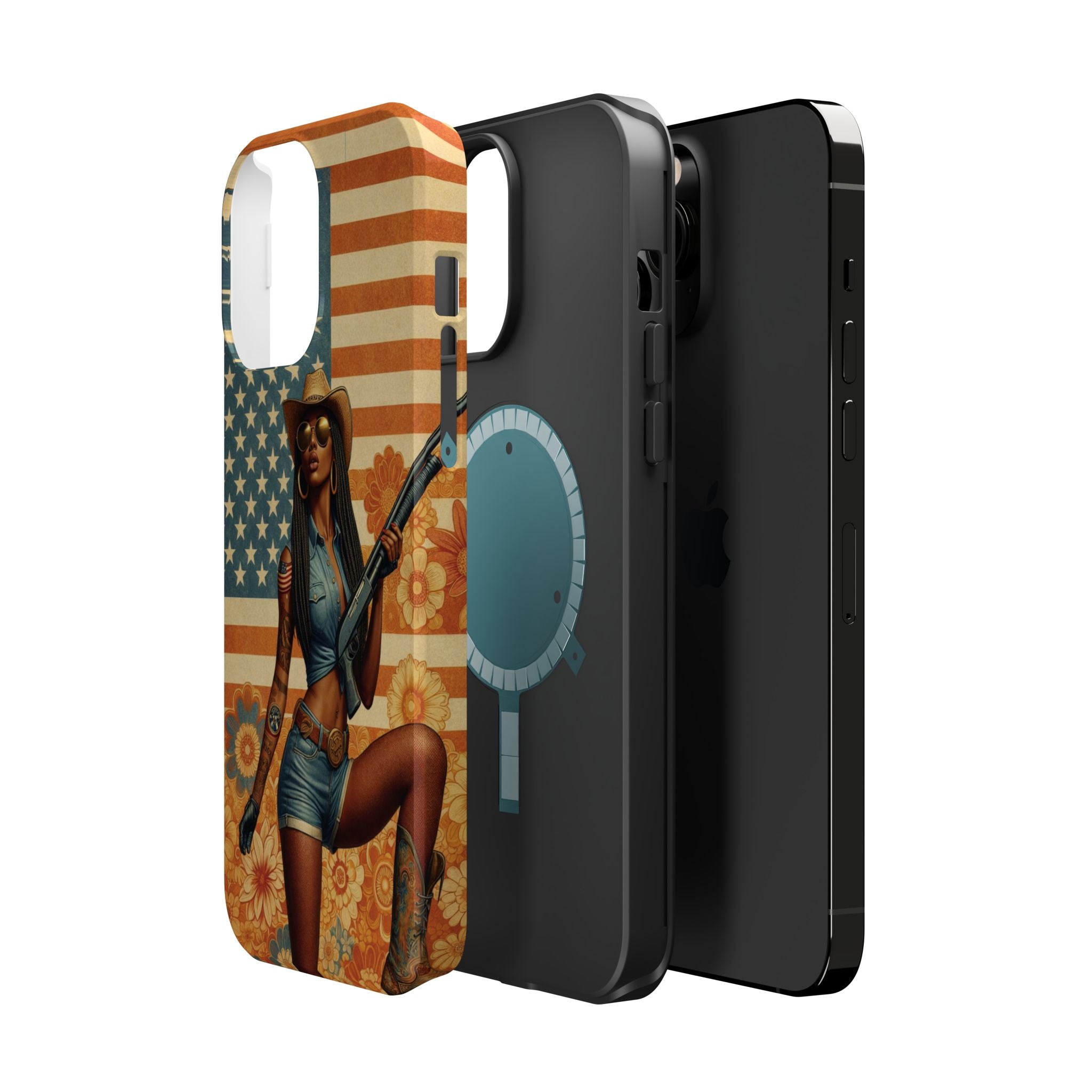 Americana 12GA Pinup Girl - Magnetic Impact‑Resistant Phone Case  iPhone 13-17 / Samsung S26  MagSafe Compatible