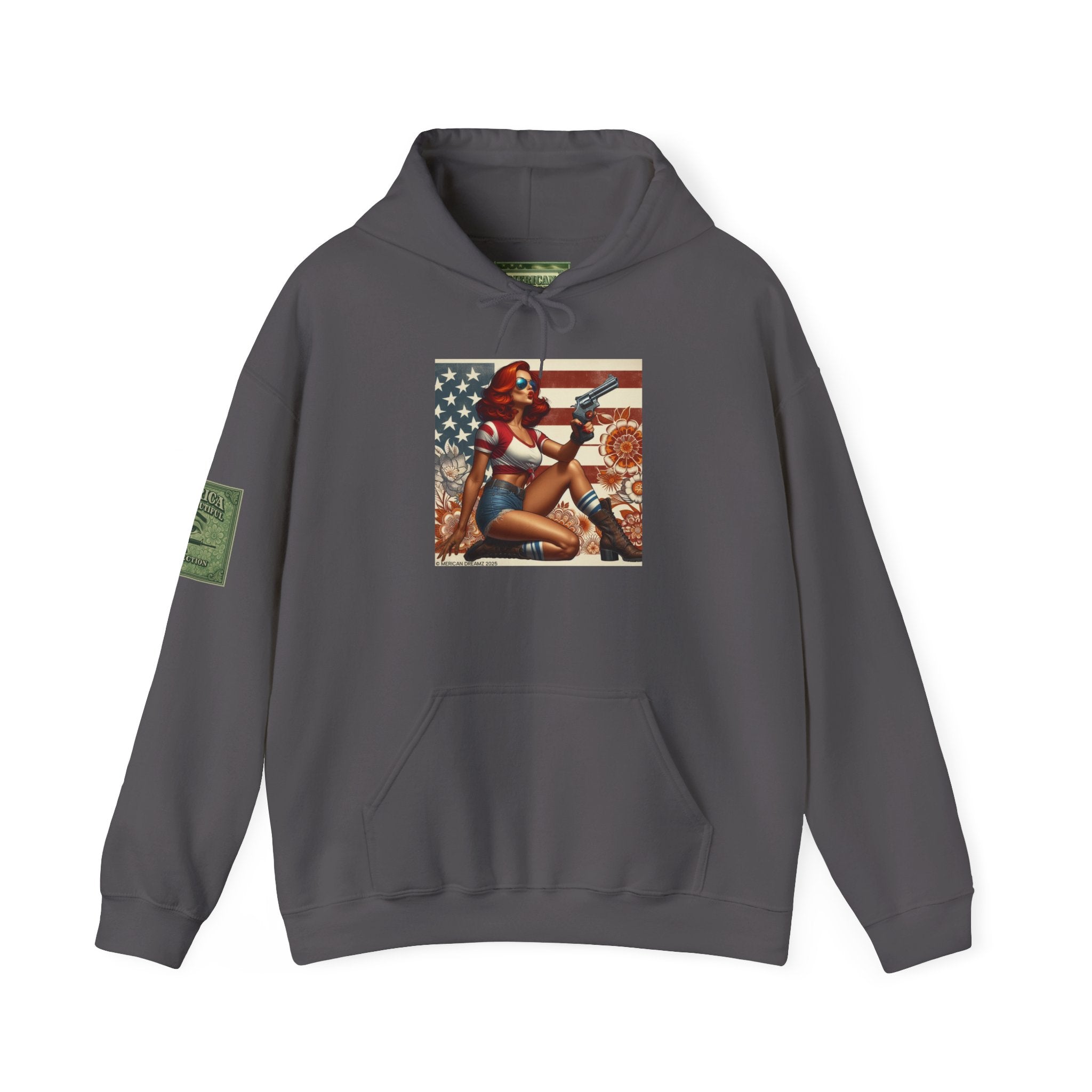Retro Americana Pinup Gunslinger Hoodie — Vintage Pinup Girls Pullover