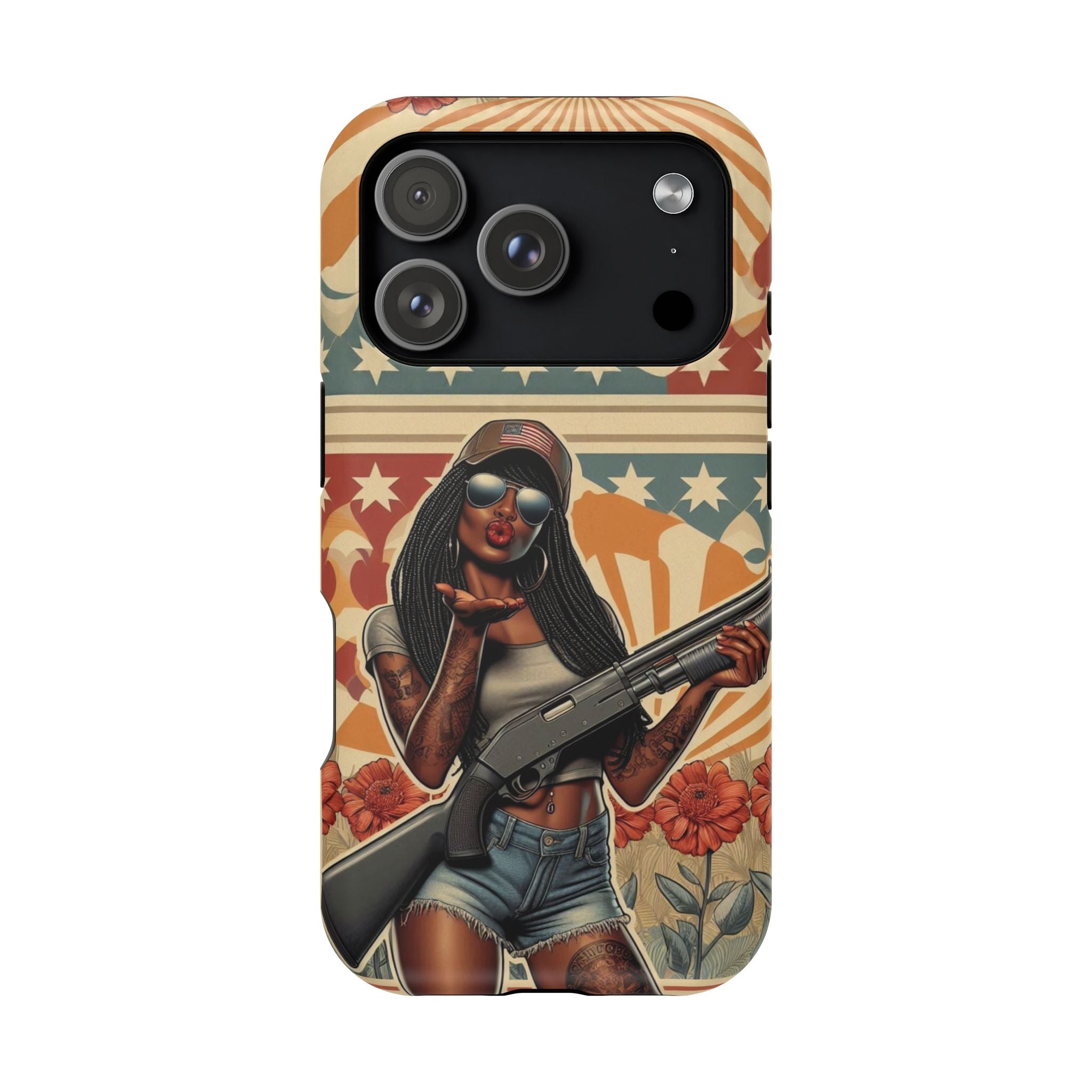 Americana 12GA Pinup Girl - Magnetic Impact‑Resistant Phone Case  iPhone 13-17 / Samsung S26  MagSafe Compatible
