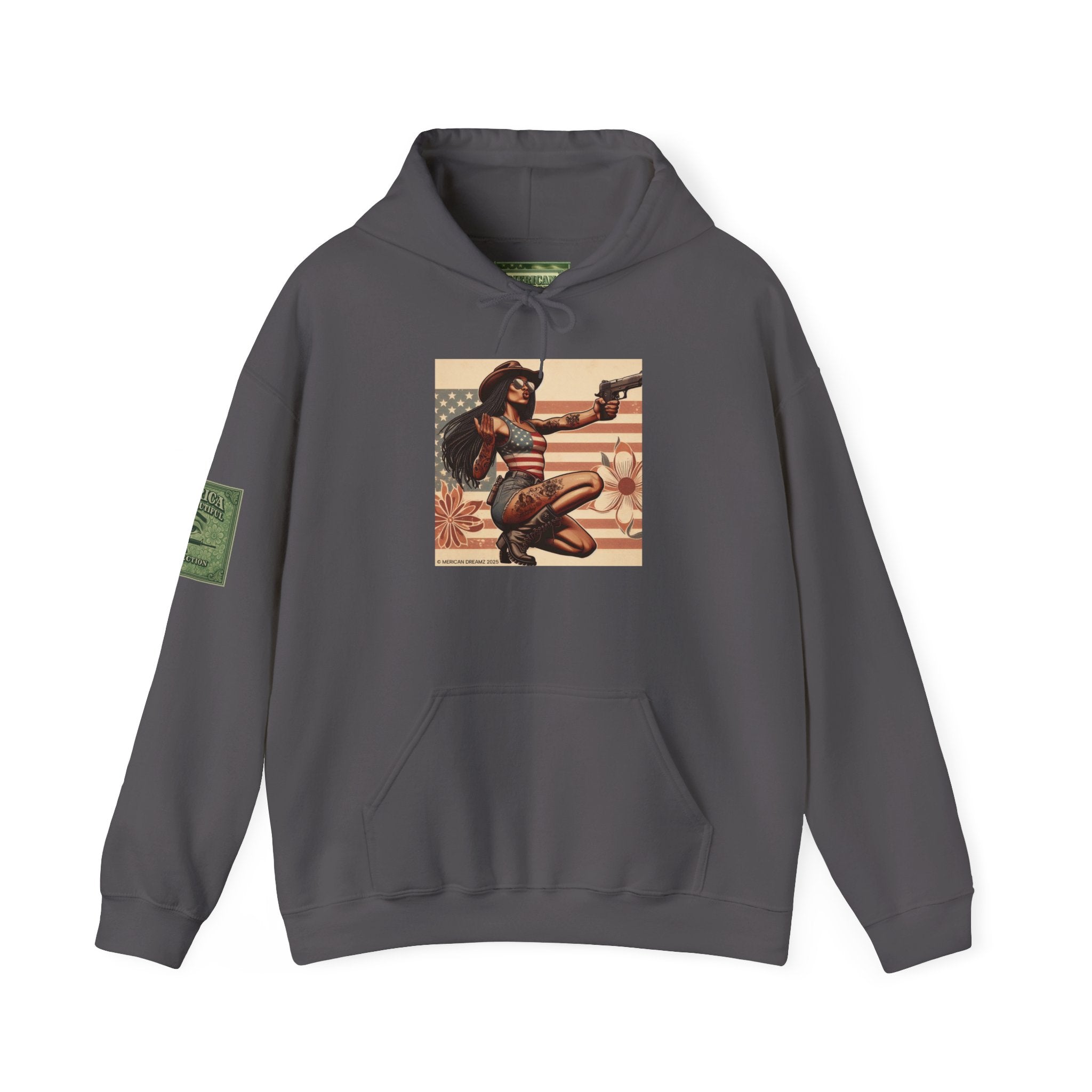 Retro Americana Pinup Gunslinger Hoodie — Vintage Pinup Girls Pullover