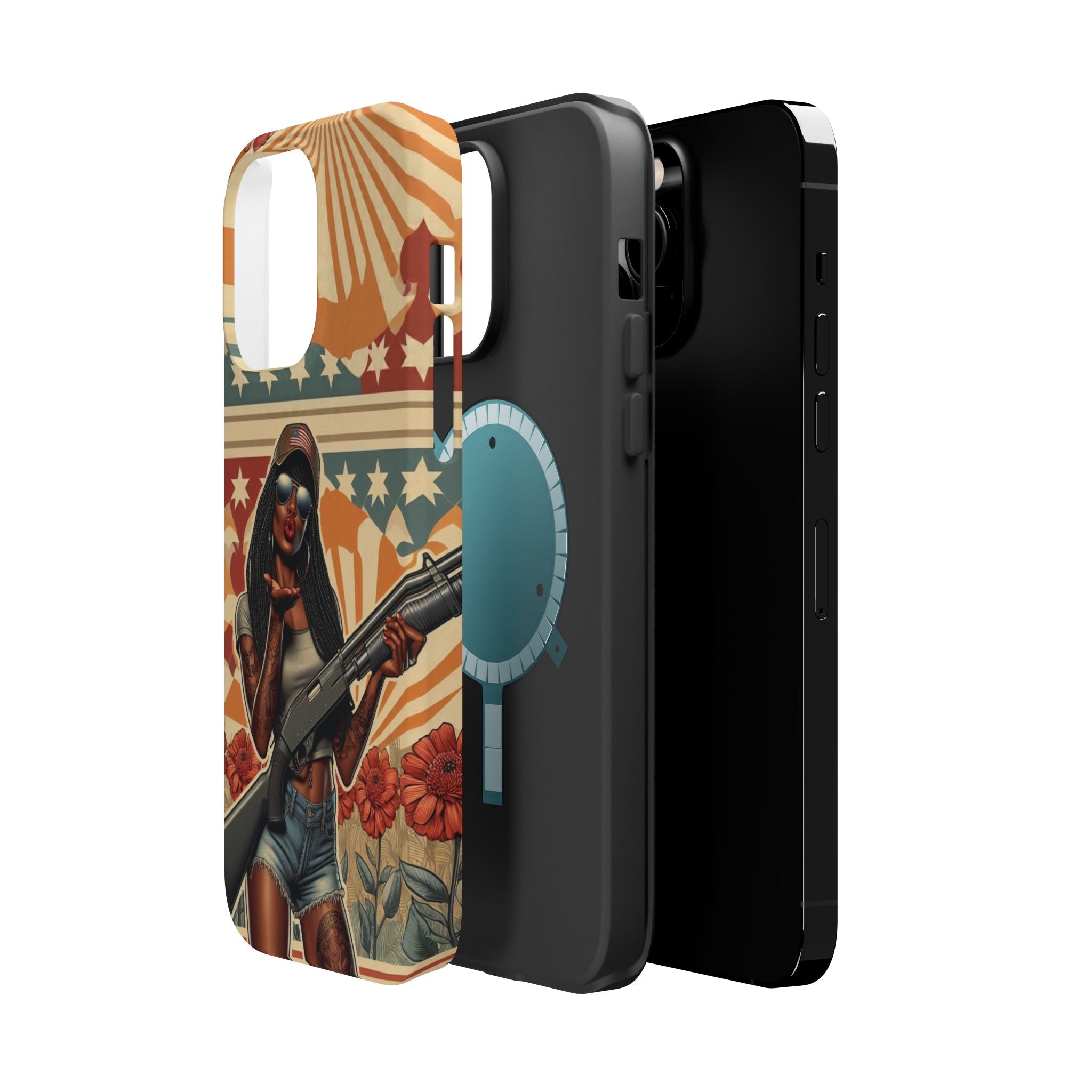 Americana 12GA Pinup Girl - Magnetic Impact‑Resistant Phone Case  iPhone 13-17 / Samsung S26  MagSafe Compatible