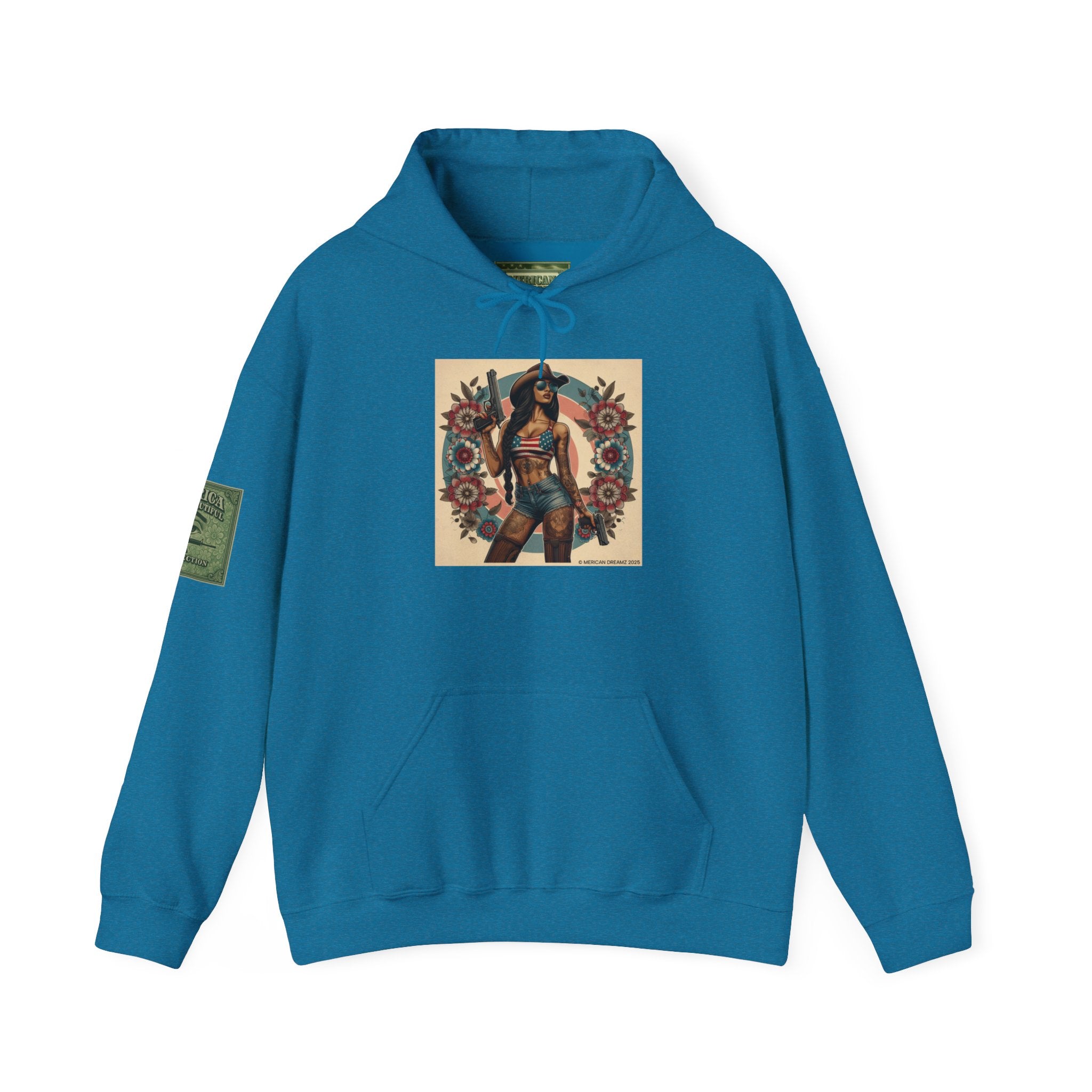 Retro Americana Pinup Gunslinger Hoodie — Vintage Pinup Girls Pullover