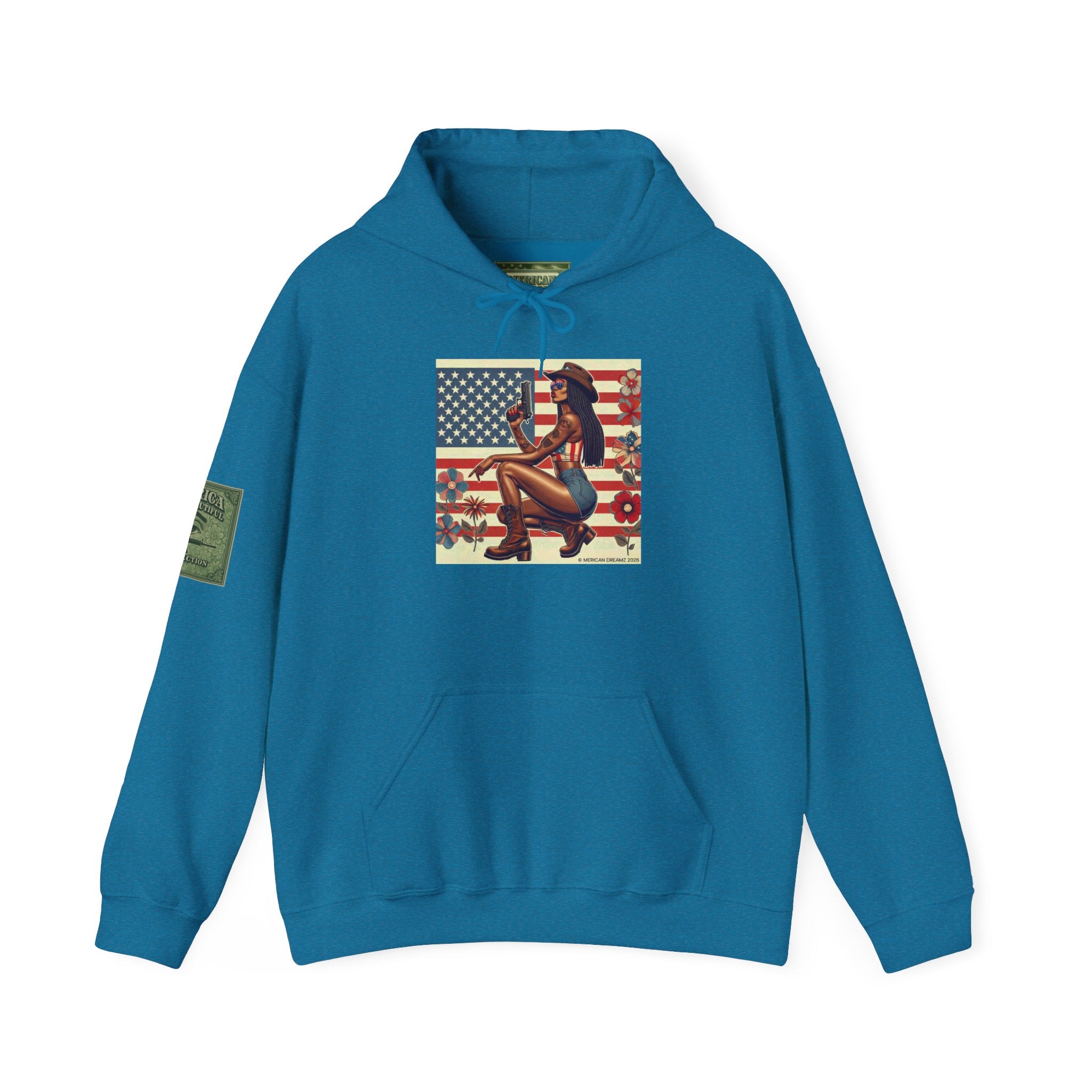 Retro Americana Pinup Gunslinger Hoodie — Vintage Pinup Girls Pullover