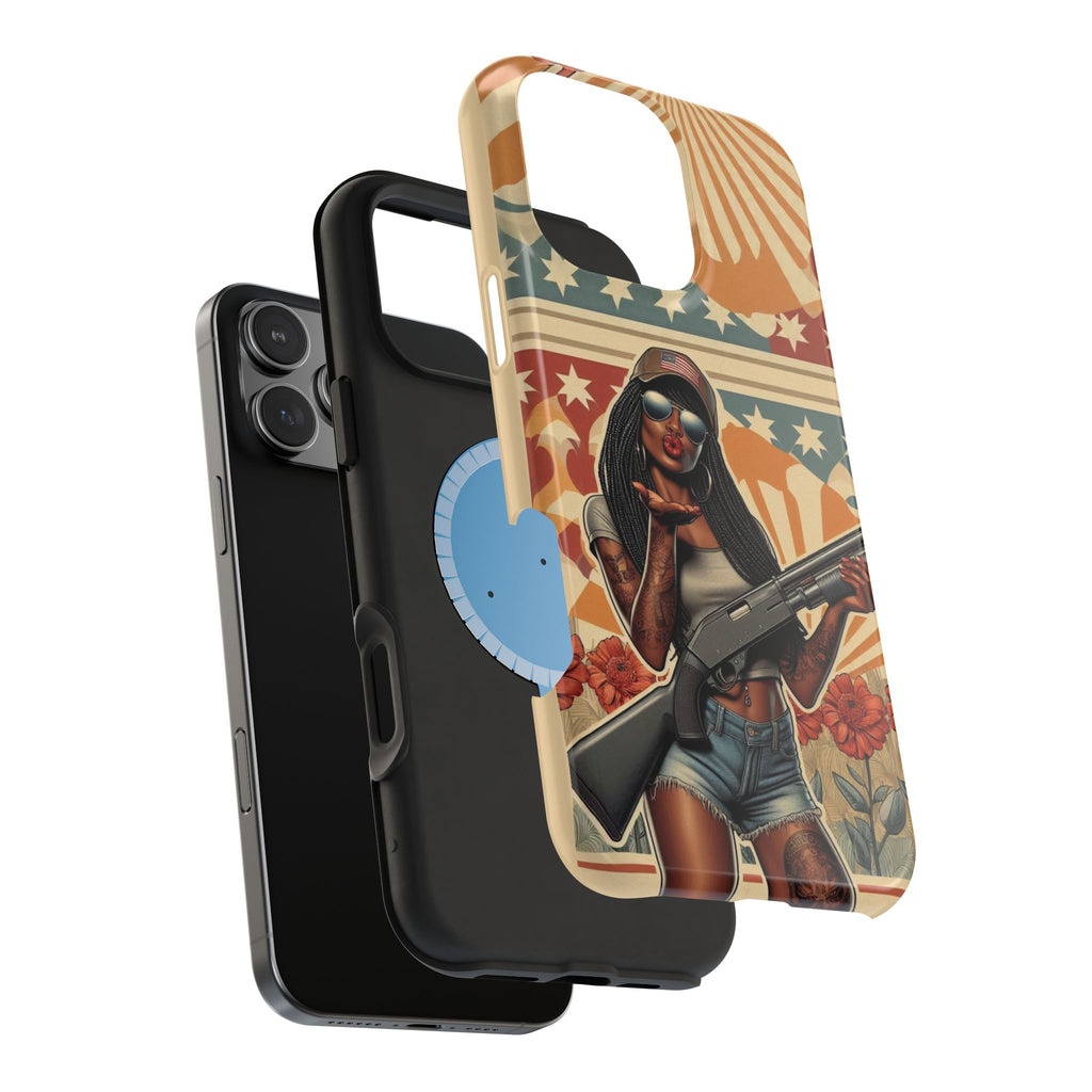 Americana 12GA Pinup Girl - Magnetic Impact‑Resistant Phone Case  iPhone 13-17 / Samsung S26  MagSafe Compatible