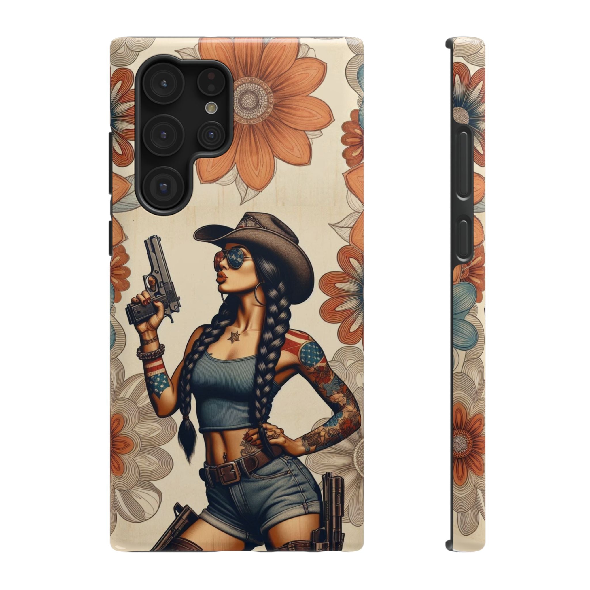 Americana 9mm Pinup Girl - Impact‑Resistant Phone Case   Samsung Galaxy Series S22 / S22+ / S22 Ultra - S25 / S25+ / S25 Ultra
