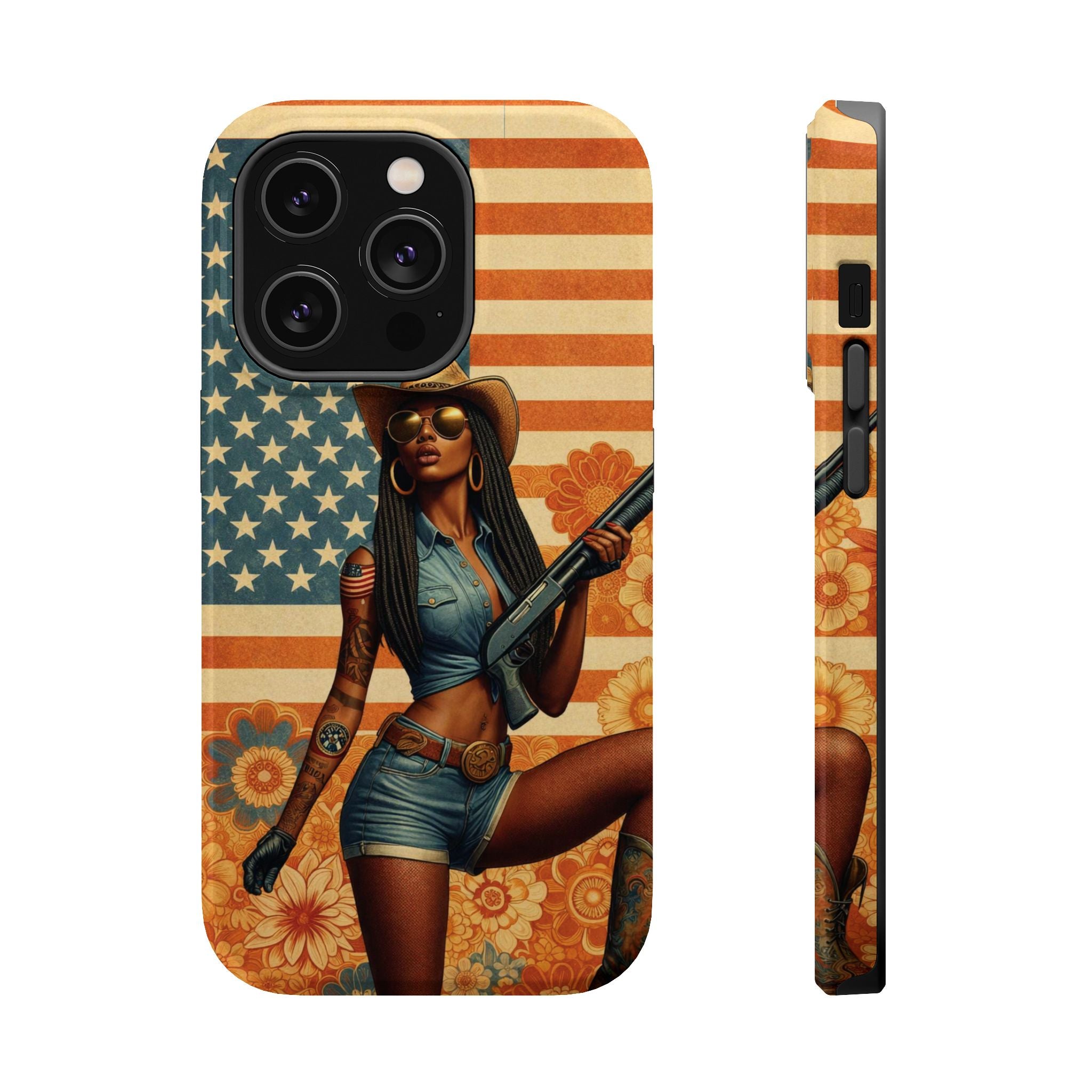 Americana 12GA Pinup Girl - Magnetic Impact‑Resistant Phone Case  iPhone 13-17 / Samsung S26  MagSafe Compatible