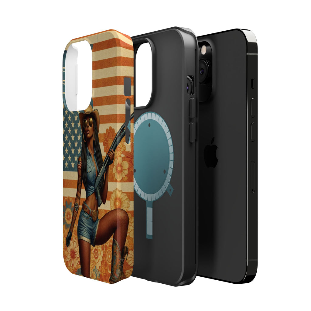 Americana 12GA Pinup Girl - Magnetic Impact‑Resistant Phone Case  iPhone 13-17 / Samsung S26  MagSafe Compatible