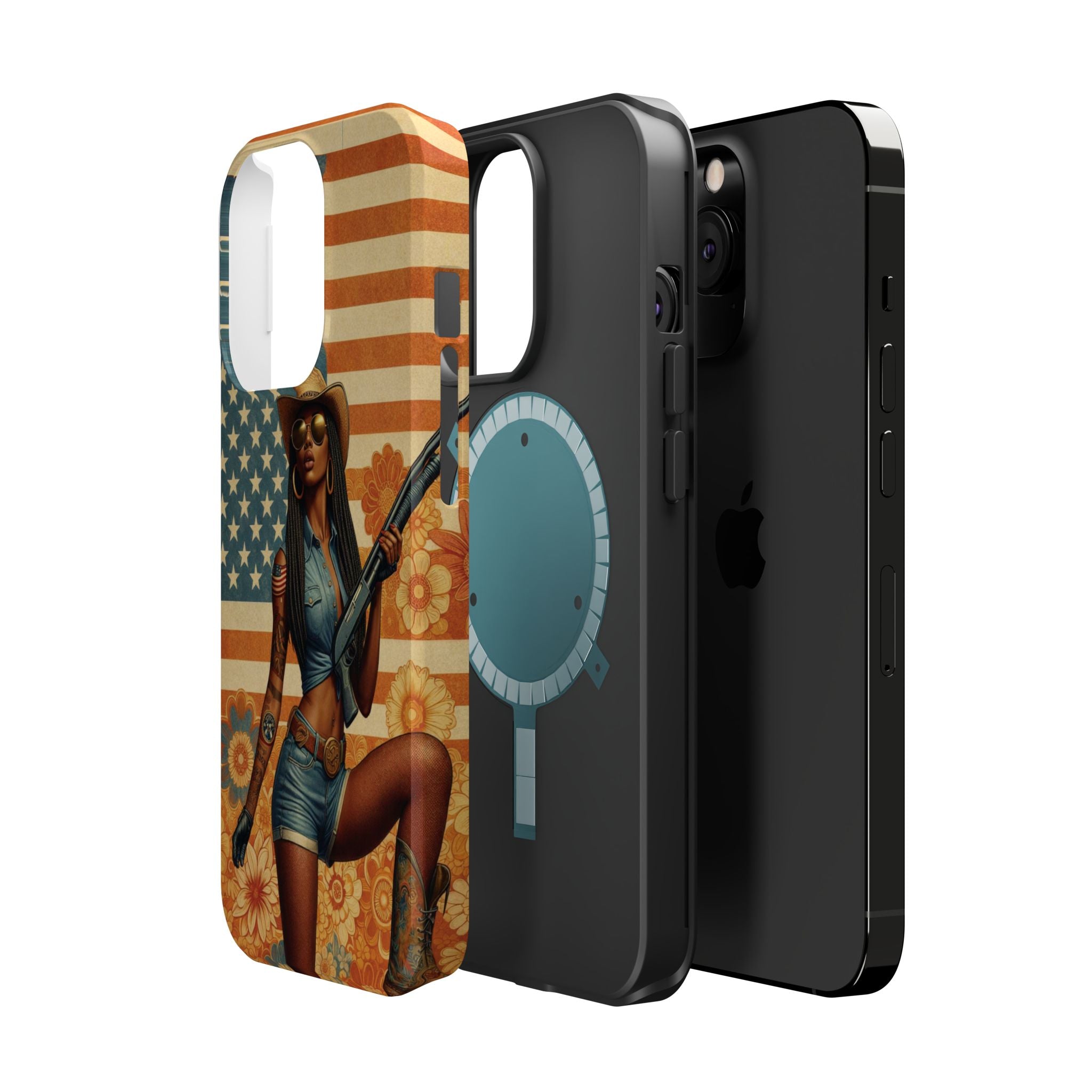 Americana 12GA Pinup Girl - Magnetic Impact‑Resistant Phone Case  iPhone 13-17 / Samsung S26  MagSafe Compatible