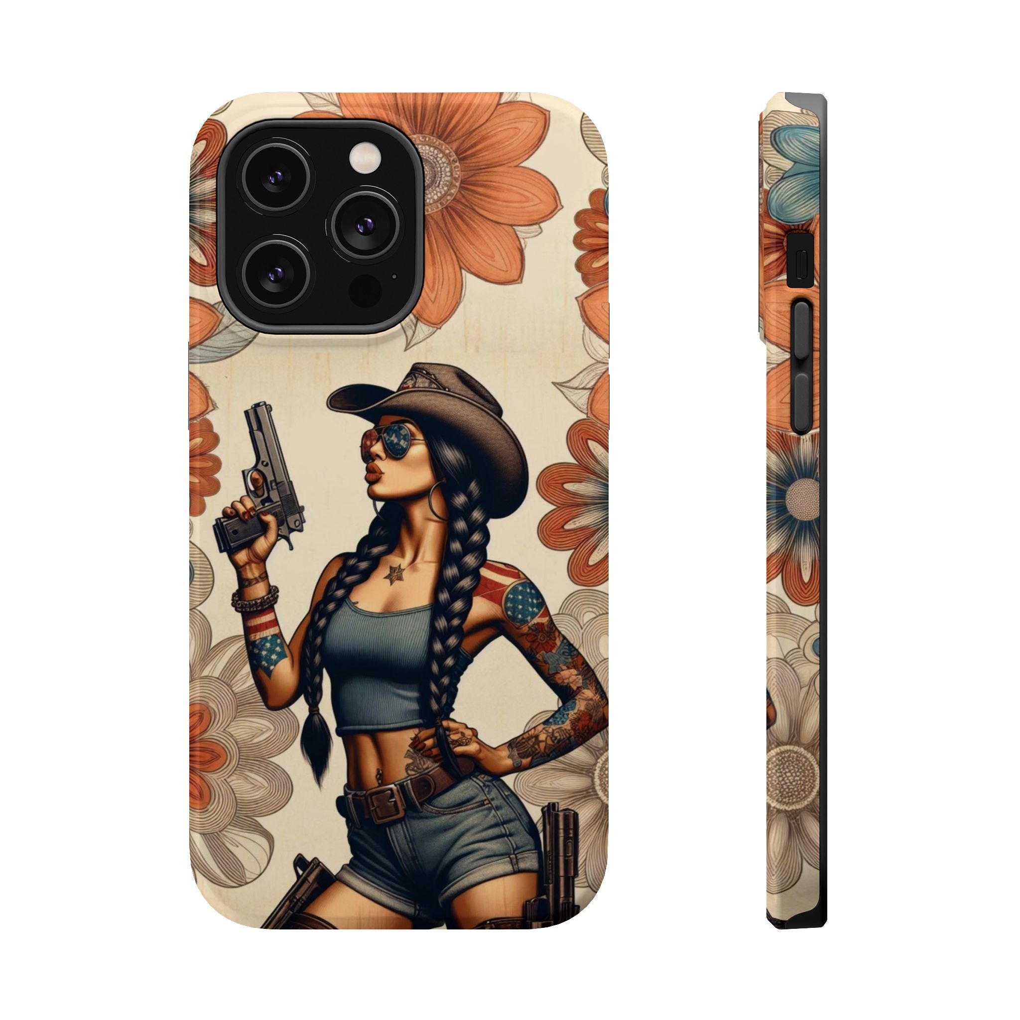 Americana 9mm Pinup Girl - Magnetic Impact‑Resistant Phone Case  iPhone 13-17 / Samsung S26  MagSafe Compatible