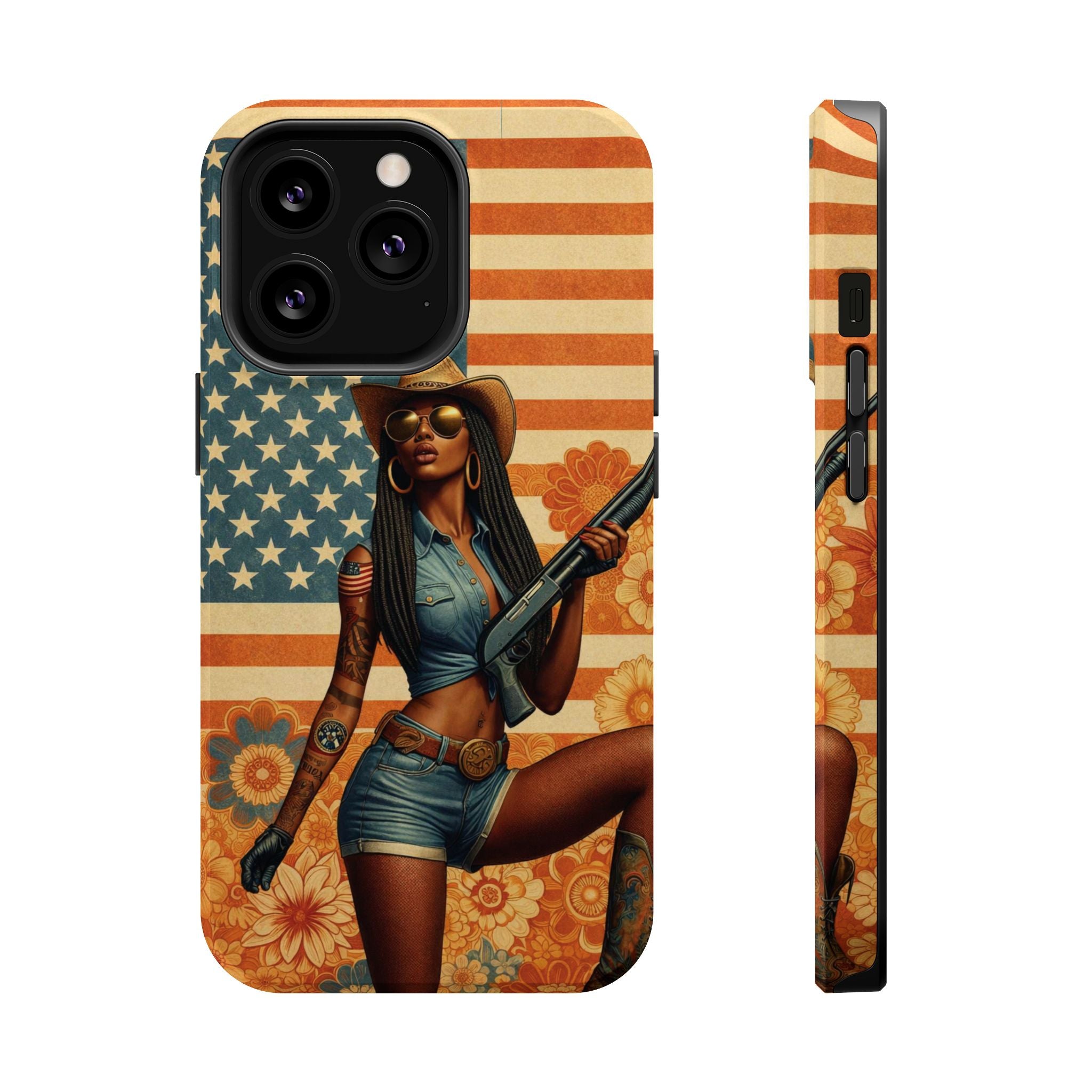 Americana 12GA Pinup Girl - Magnetic Impact‑Resistant Phone Case  iPhone 13-17 / Samsung S26  MagSafe Compatible