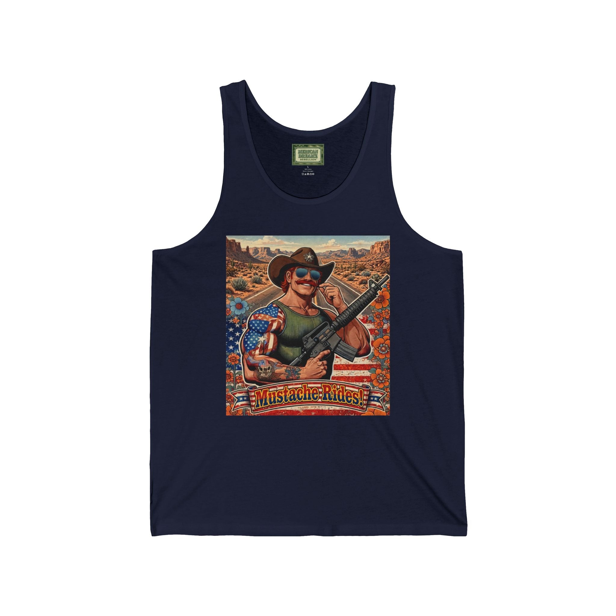 MERICAN UNCLE - Graphic Tank Top - Mustache Rides - 4