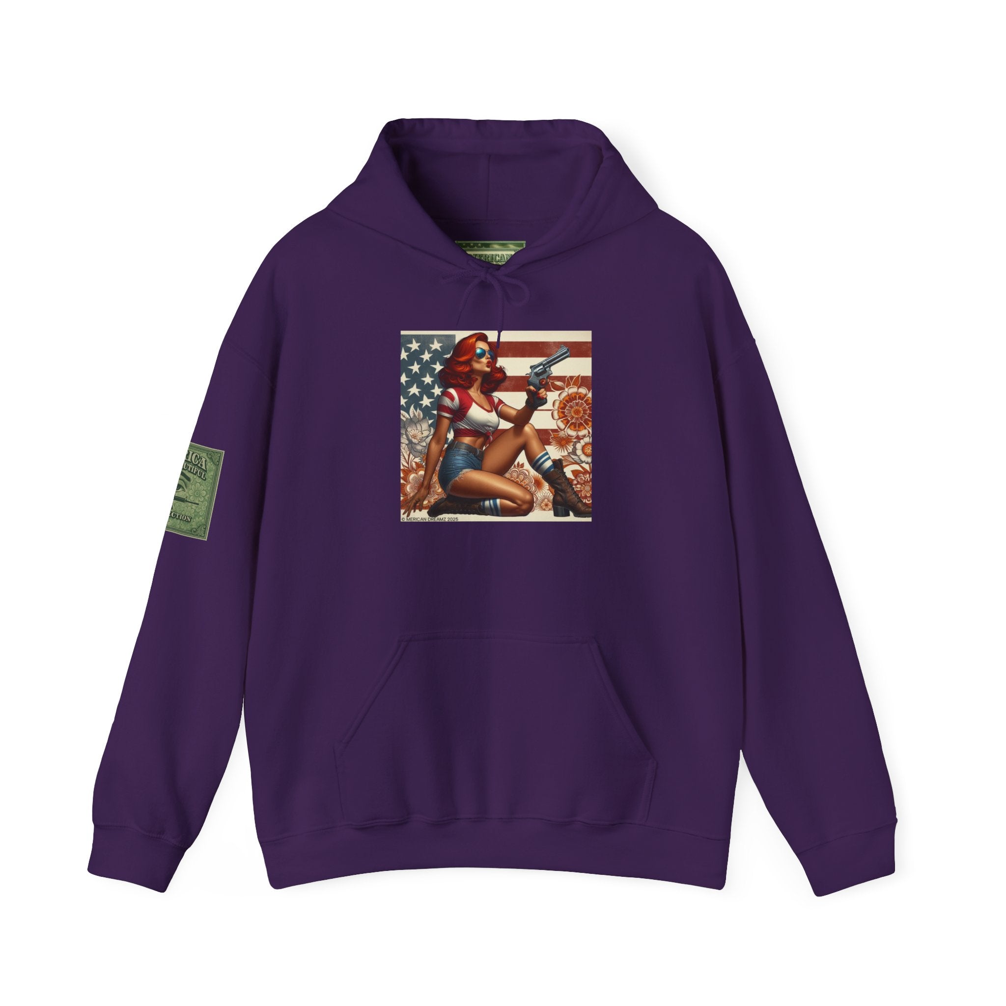 Retro Americana Pinup Gunslinger Hoodie — Vintage Pinup Girls Pullover