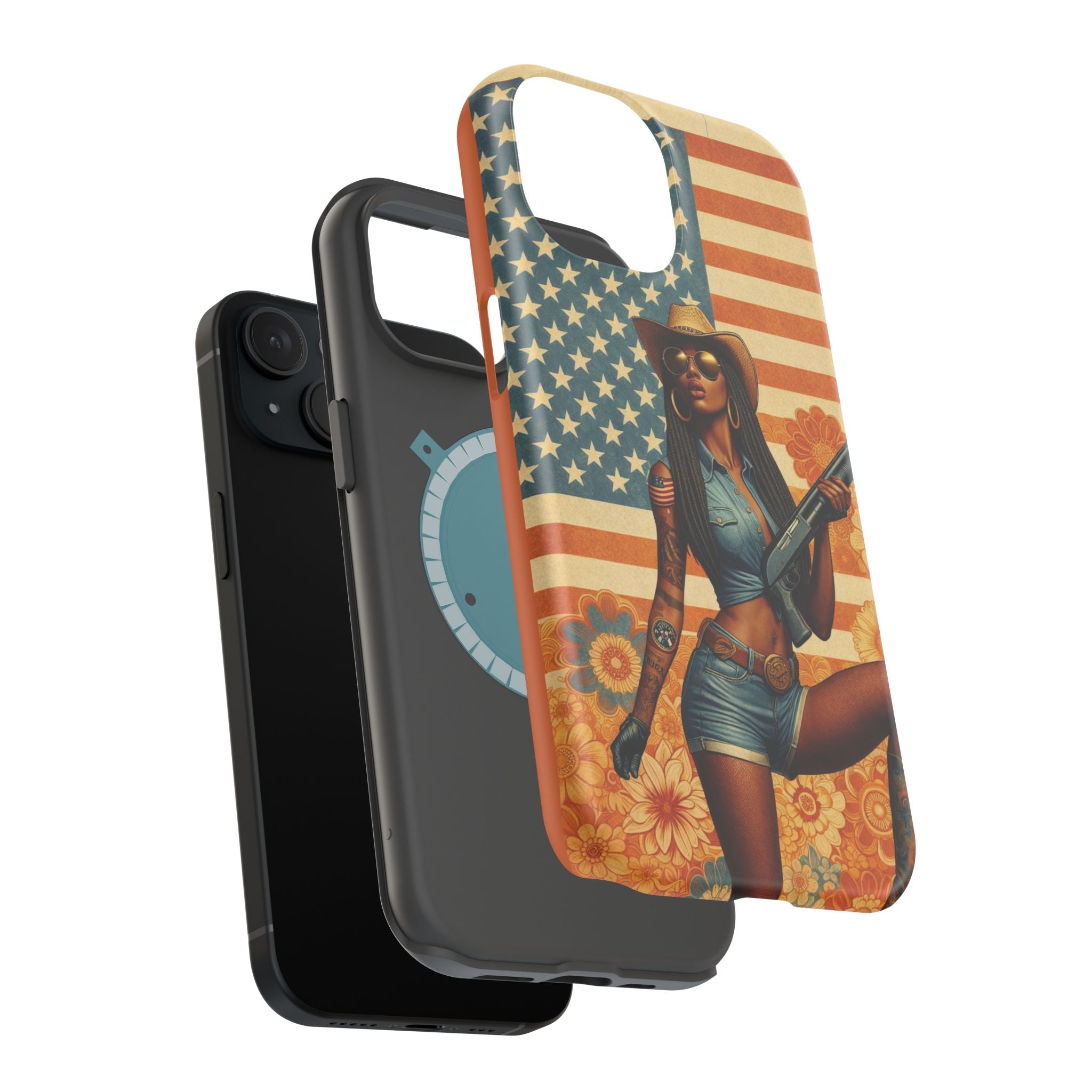 Americana 12GA Pinup Girl - Magnetic Impact‑Resistant Phone Case  iPhone 13-17 / Samsung S26  MagSafe Compatible
