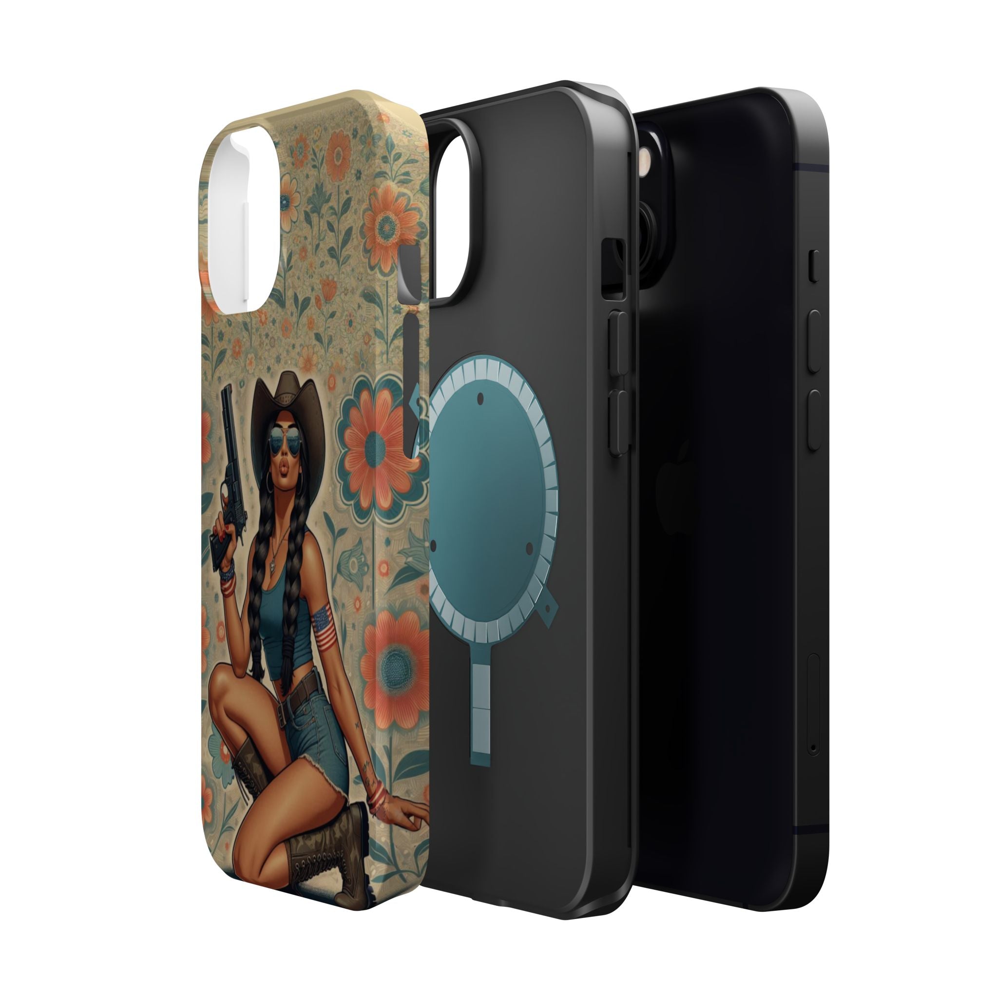 Americana 9mm Pinup Girl - Magnetic Impact‑Resistant Phone Case  iPhone 13-17 / Samsung S26  MagSafe Compatible