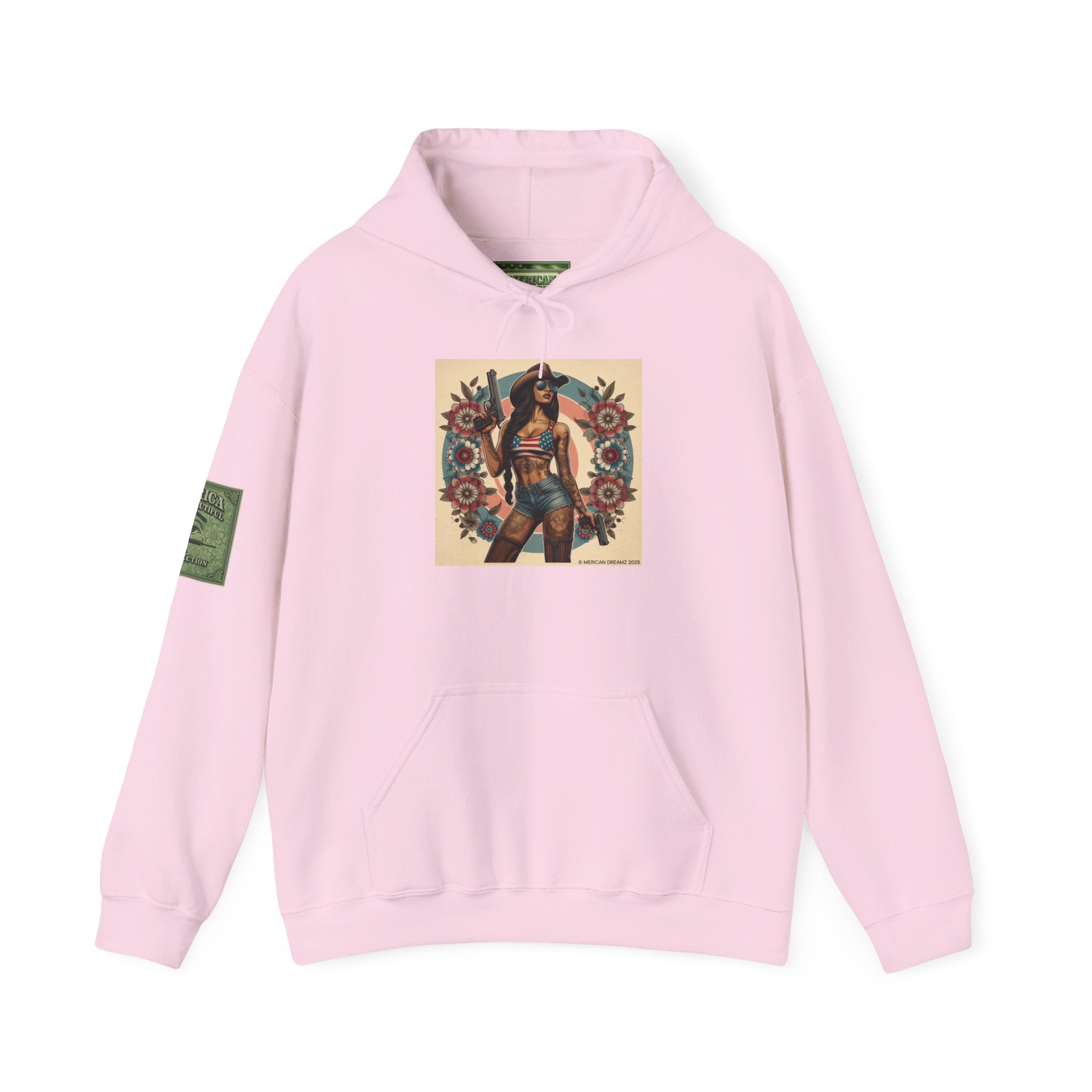 Retro Americana Pinup Gunslinger Hoodie — Vintage Pinup Girls Pullover