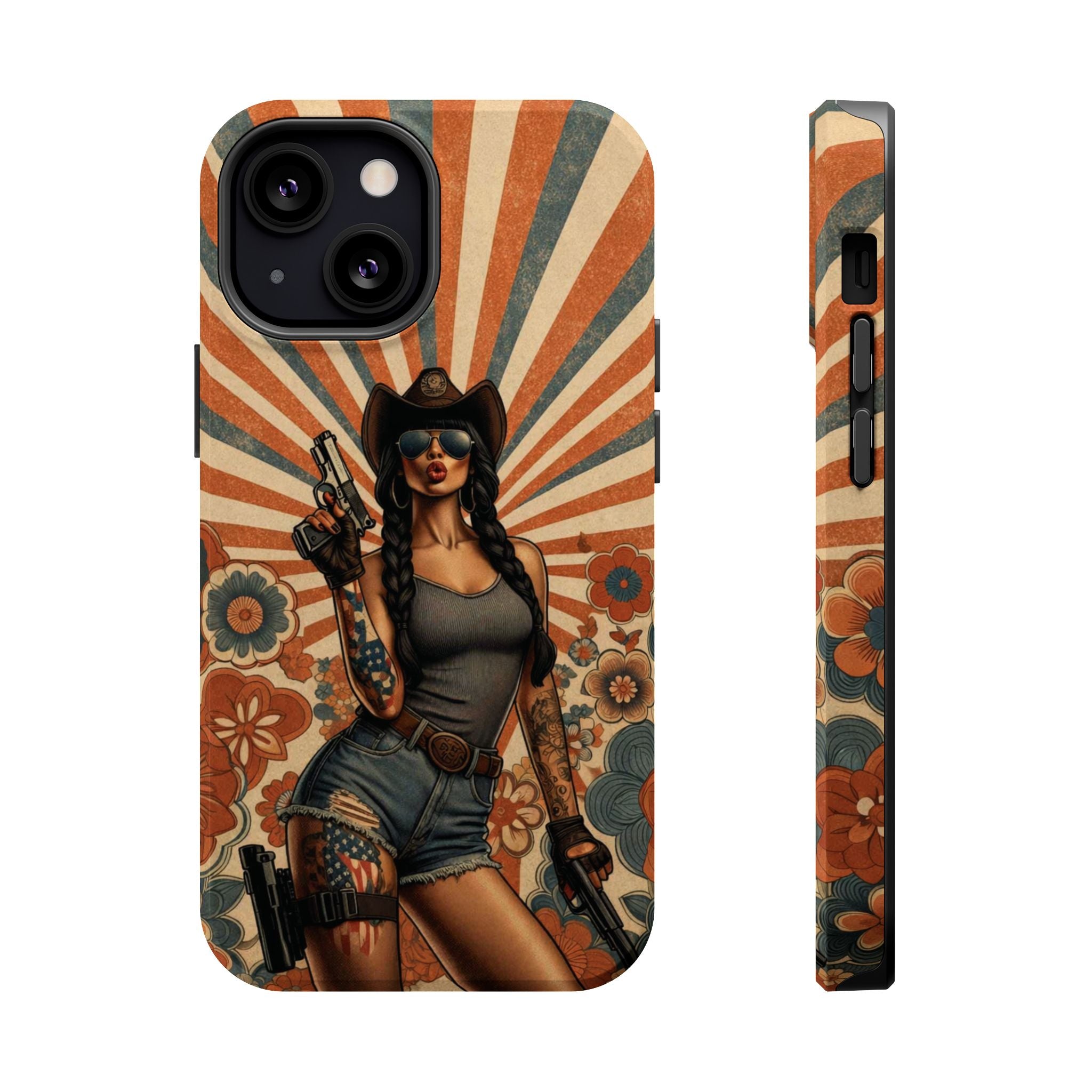 Americana 9mm Pinup Girl - Magnetic Impact‑Resistant Phone Case  iPhone 13-17 / Samsung S26  MagSafe Compatible