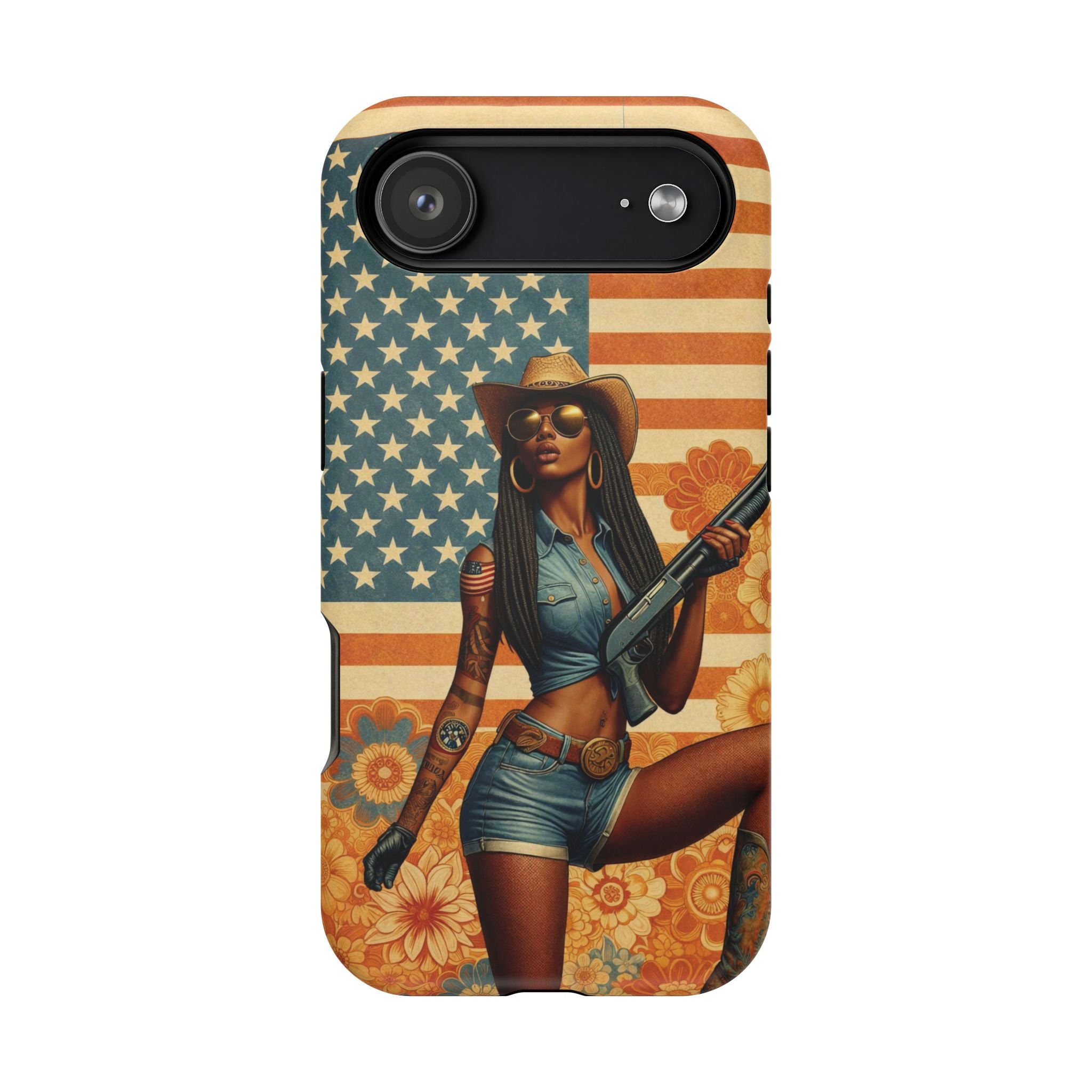 Americana 12GA Pinup Girl - Magnetic Impact‑Resistant Phone Case  iPhone 13-17 / Samsung S26  MagSafe Compatible