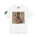 Graphic Short Sleeve Tee front and back — Retro Americana Pin-Up Cowgirls with 9mm Pistols