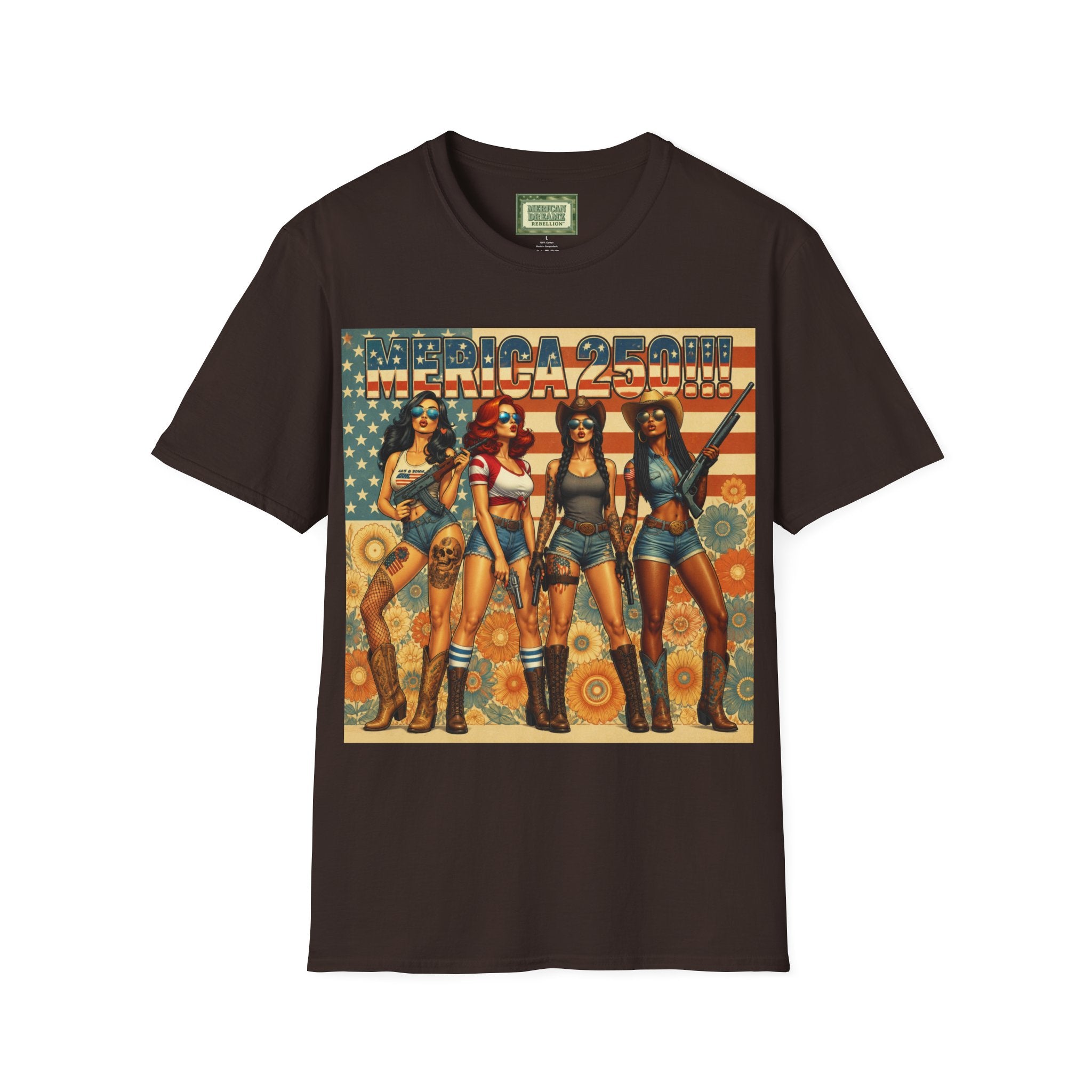 MERICAN DREAMZ REBELLION – MERICA 250!!!  Graphic T‑Shirt – 250 Years of Freedom 1776-2026 Graphic Tee-#2