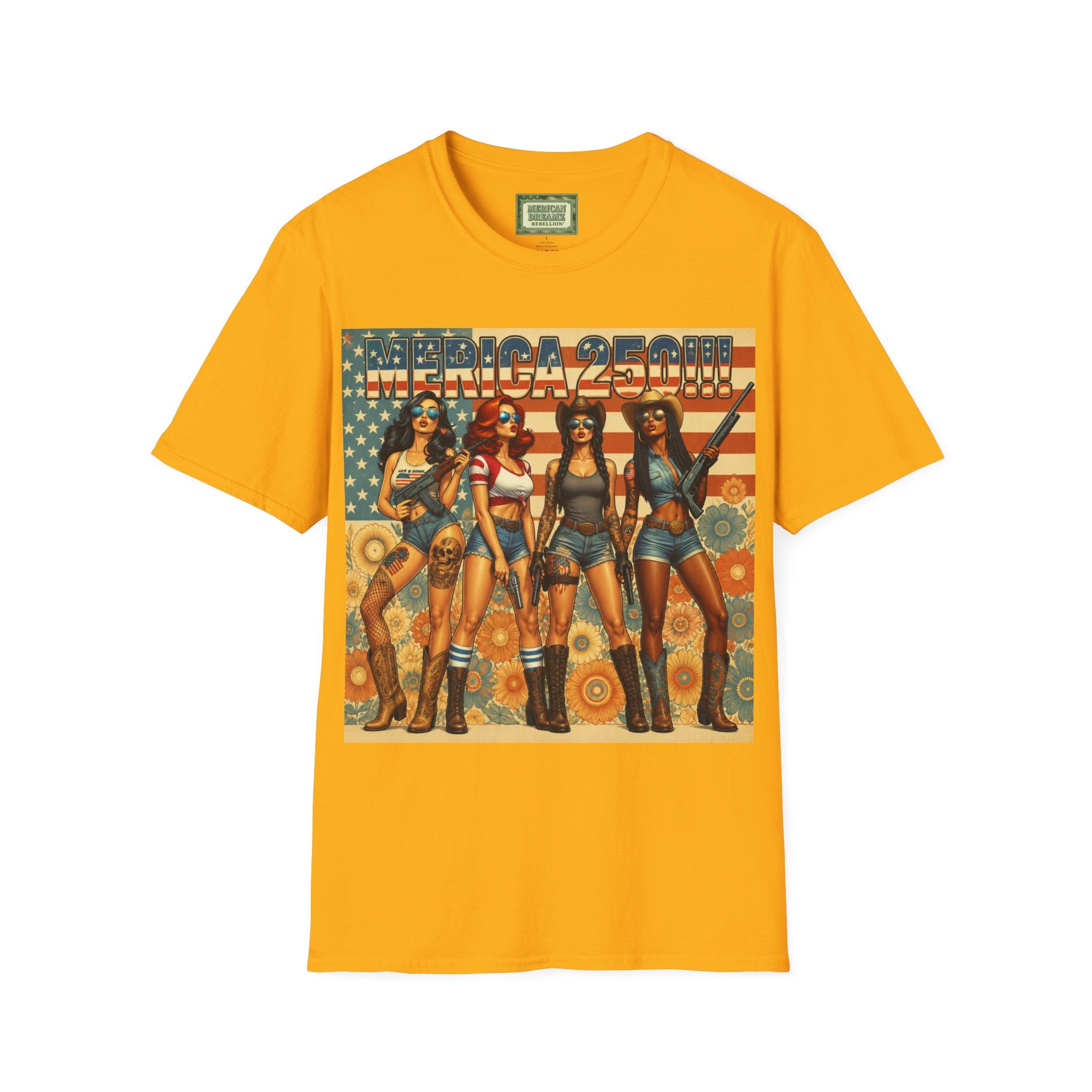 MERICAN DREAMZ REBELLION – MERICA 250!!!  Graphic T‑Shirt – 250 Years of Freedom 1776-2026 Graphic Tee-#2