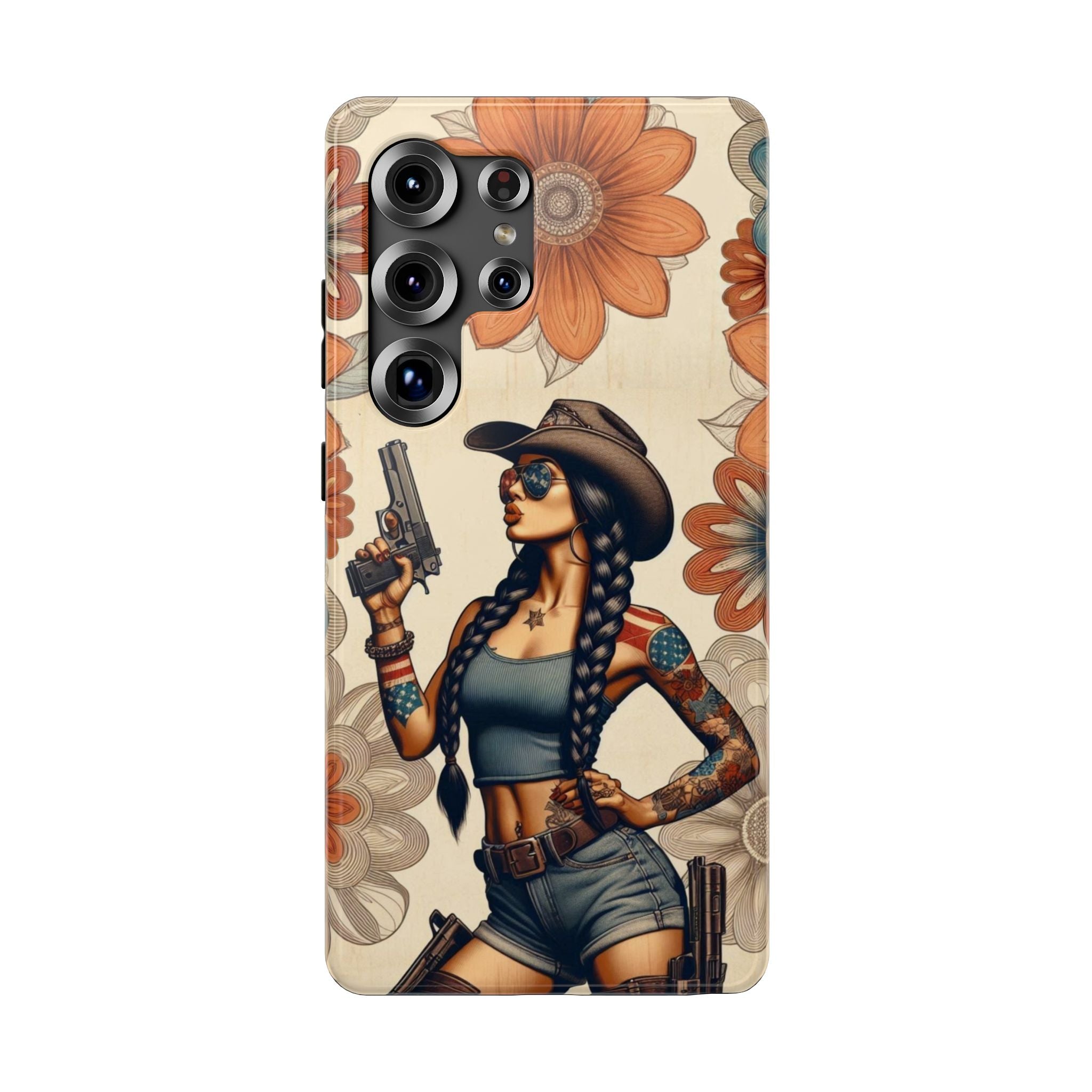 Americana 9mm Pinup Girl - Impact‑Resistant Phone Case   Samsung Galaxy Series S22 / S22+ / S22 Ultra - S25 / S25+ / S25 Ultra