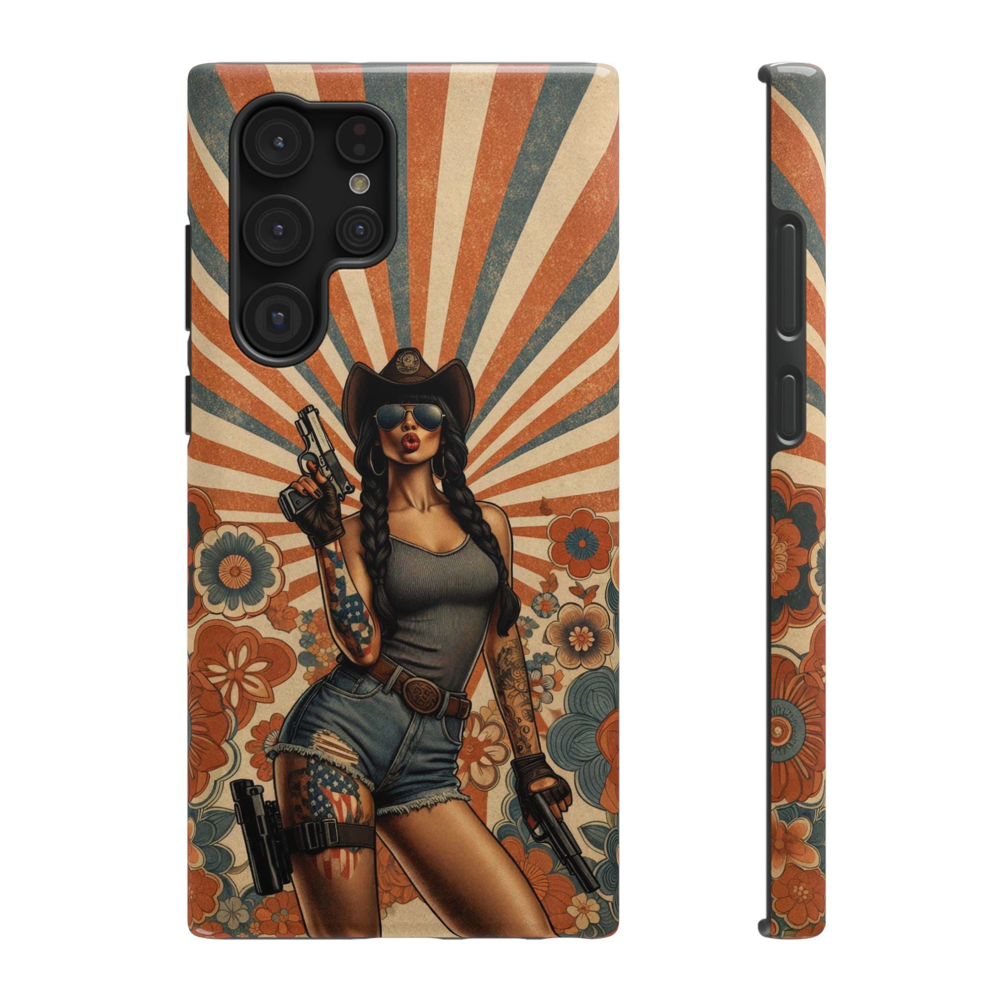Americana 9mm Pinup Girl - Impact‑Resistant Phone Case   Samsung Galaxy Series S22 / S22+ / S22 Ultra - S25 / S25+ / S25 Ultra