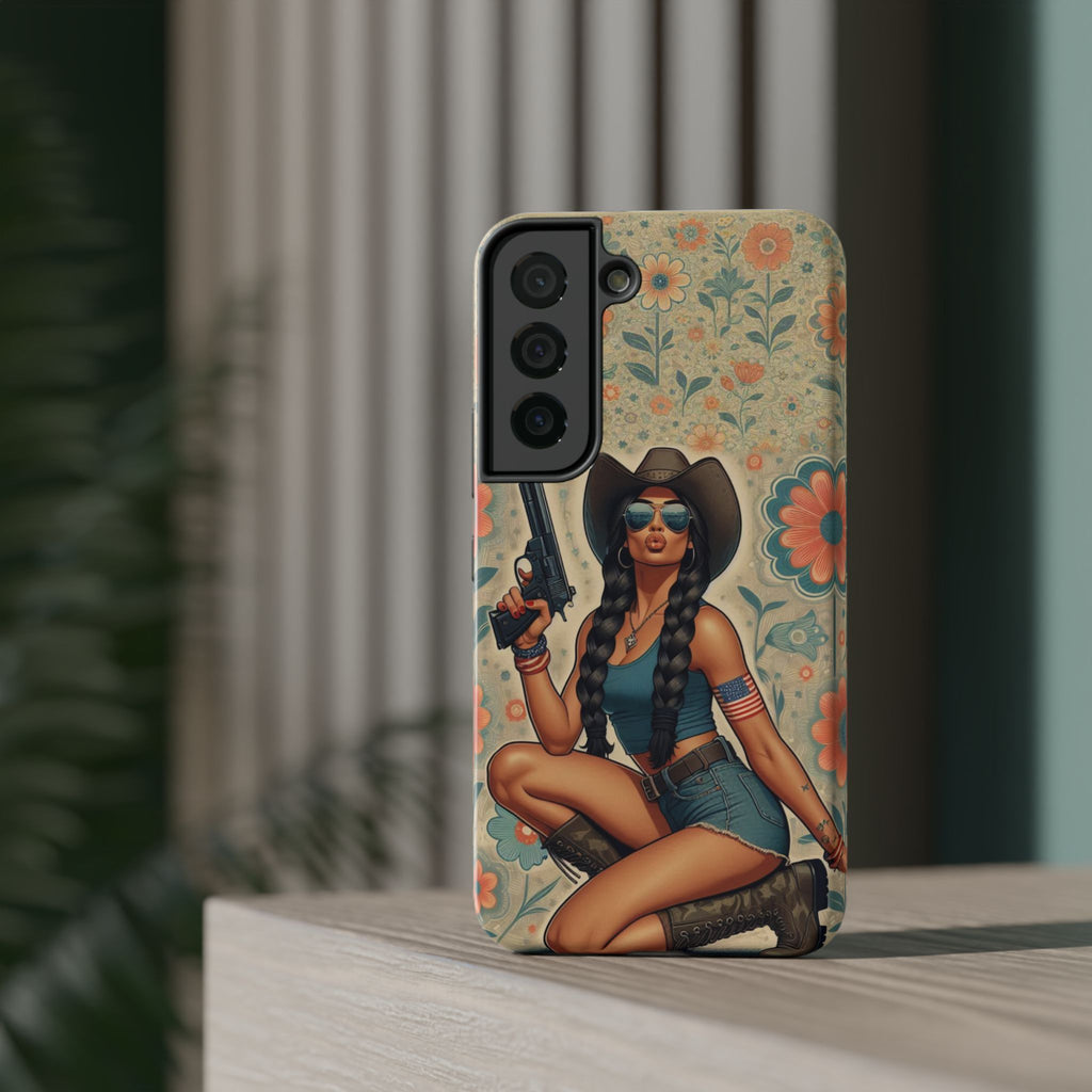 Americana 9mm Pinup Girl - Impact‑Resistant Phone Case   Samsung Galaxy Series S22 / S22+ / S22 Ultra - S25 / S25+ / S25 Ultra