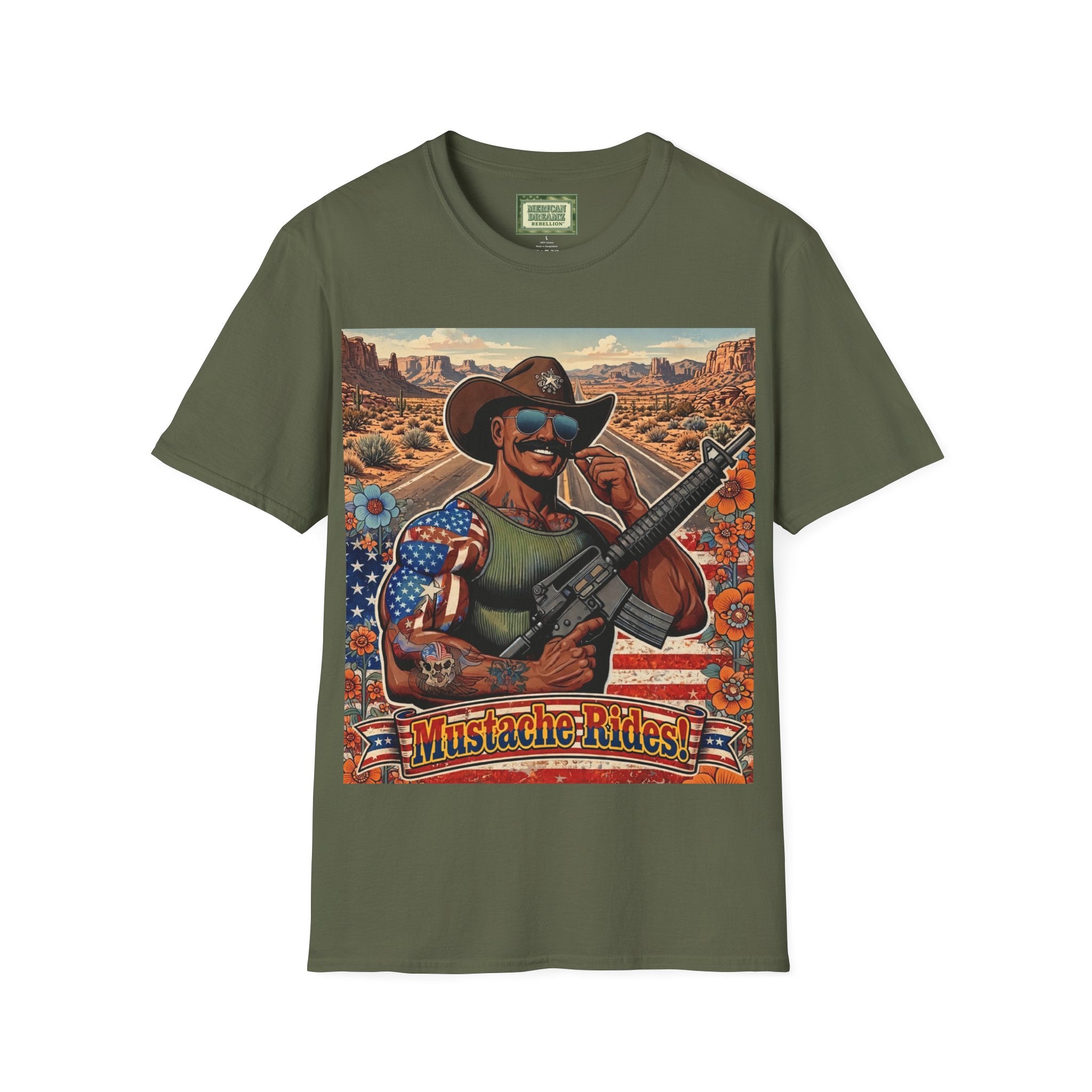MERICAN UNCLE - Graphic T-Shirt - Mustache Rides - 5