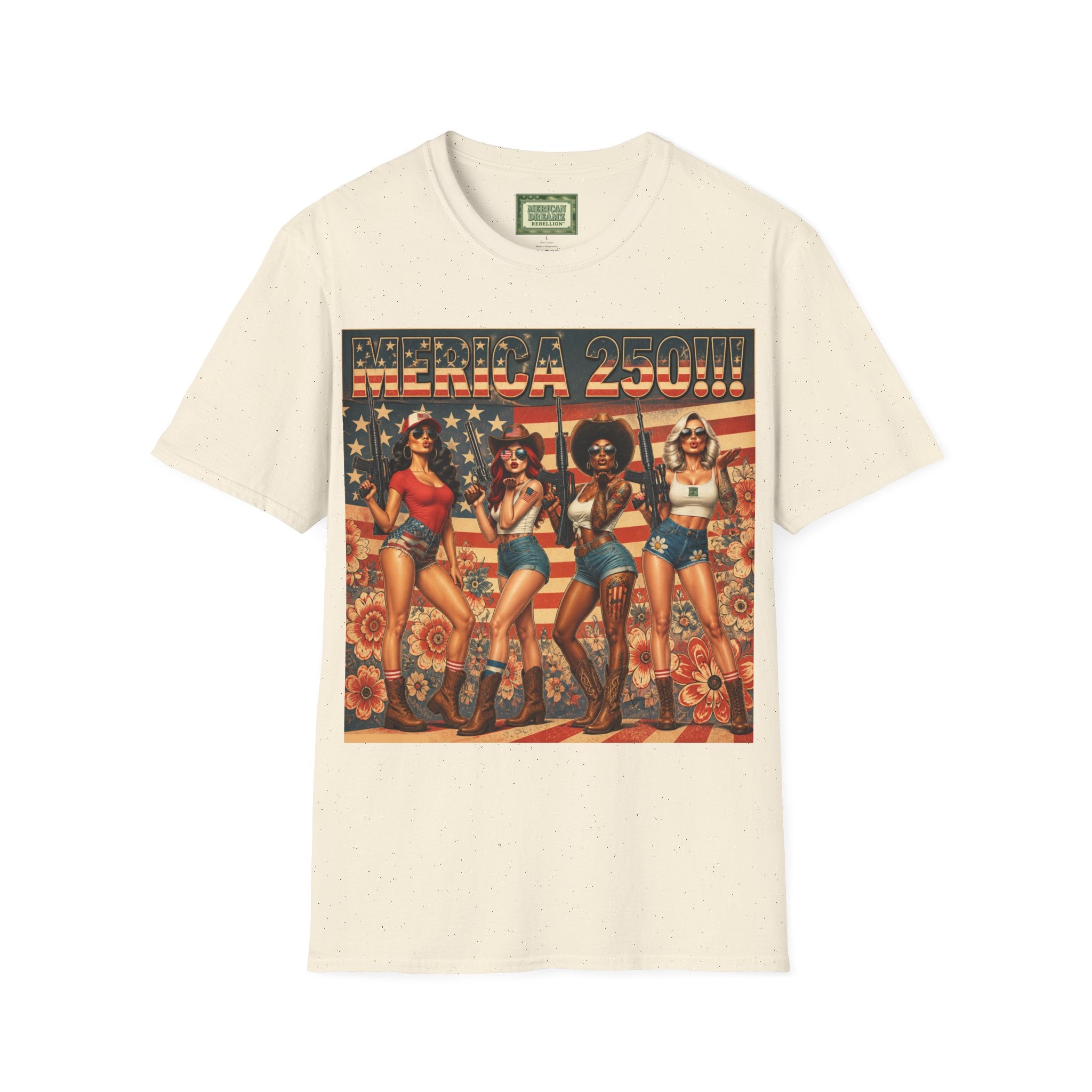 MERICAN DREAMZ REBELLION – MERICA 250!!!  Graphic T‑Shirt – 250 Years of Freedom 1776-2026 Graphic Tee-#1