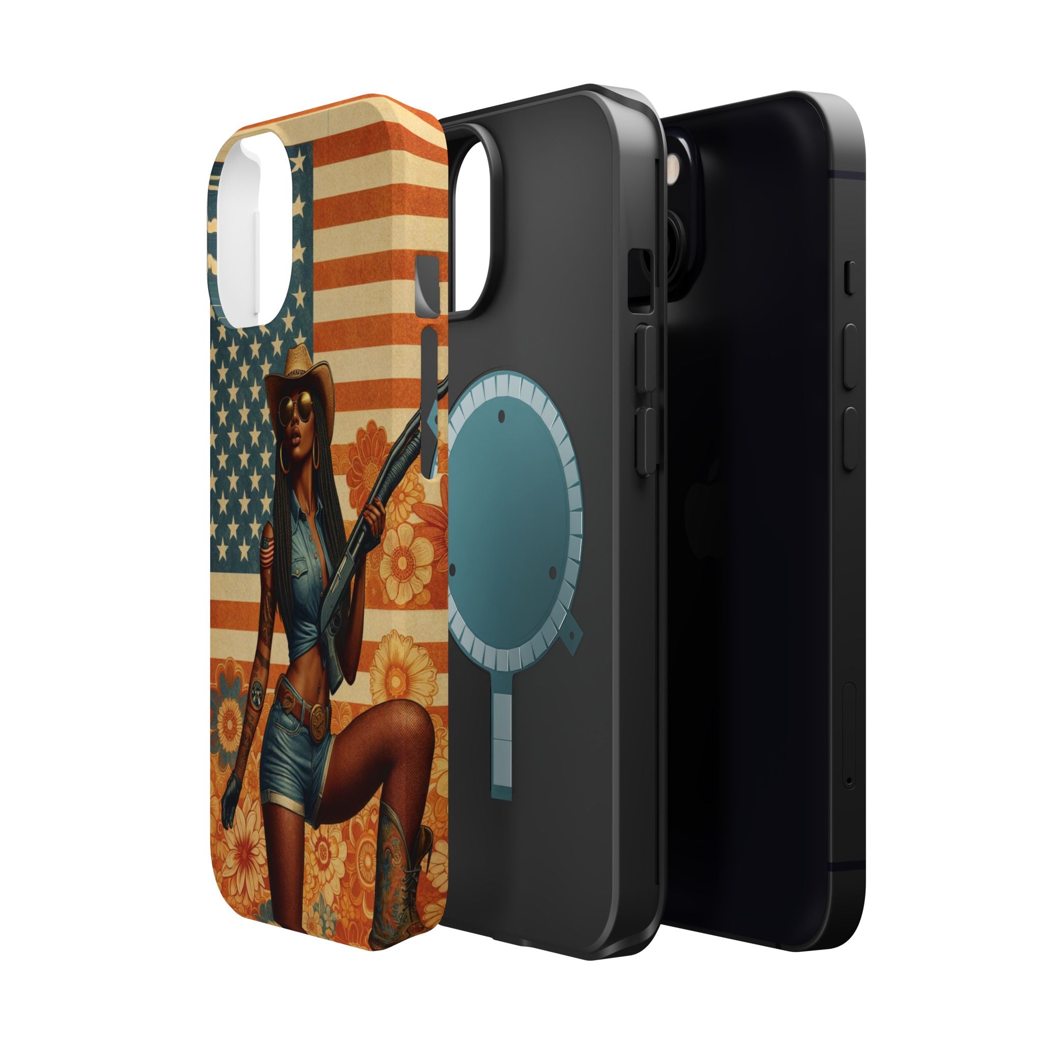 Americana 12GA Pinup Girl - Magnetic Impact‑Resistant Phone Case  iPhone 13-17 / Samsung S26  MagSafe Compatible