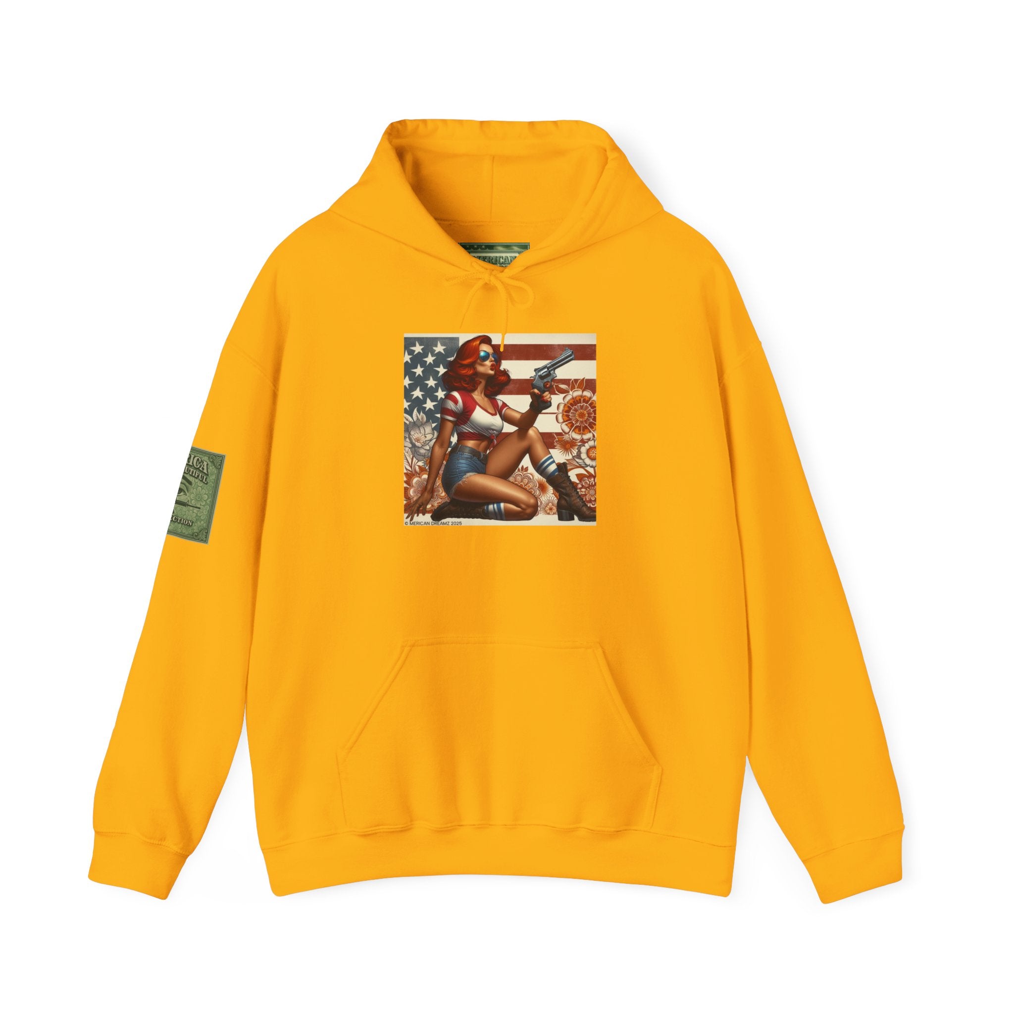 Retro Americana Pinup Gunslinger Hoodie — Vintage Pinup Girls Pullover