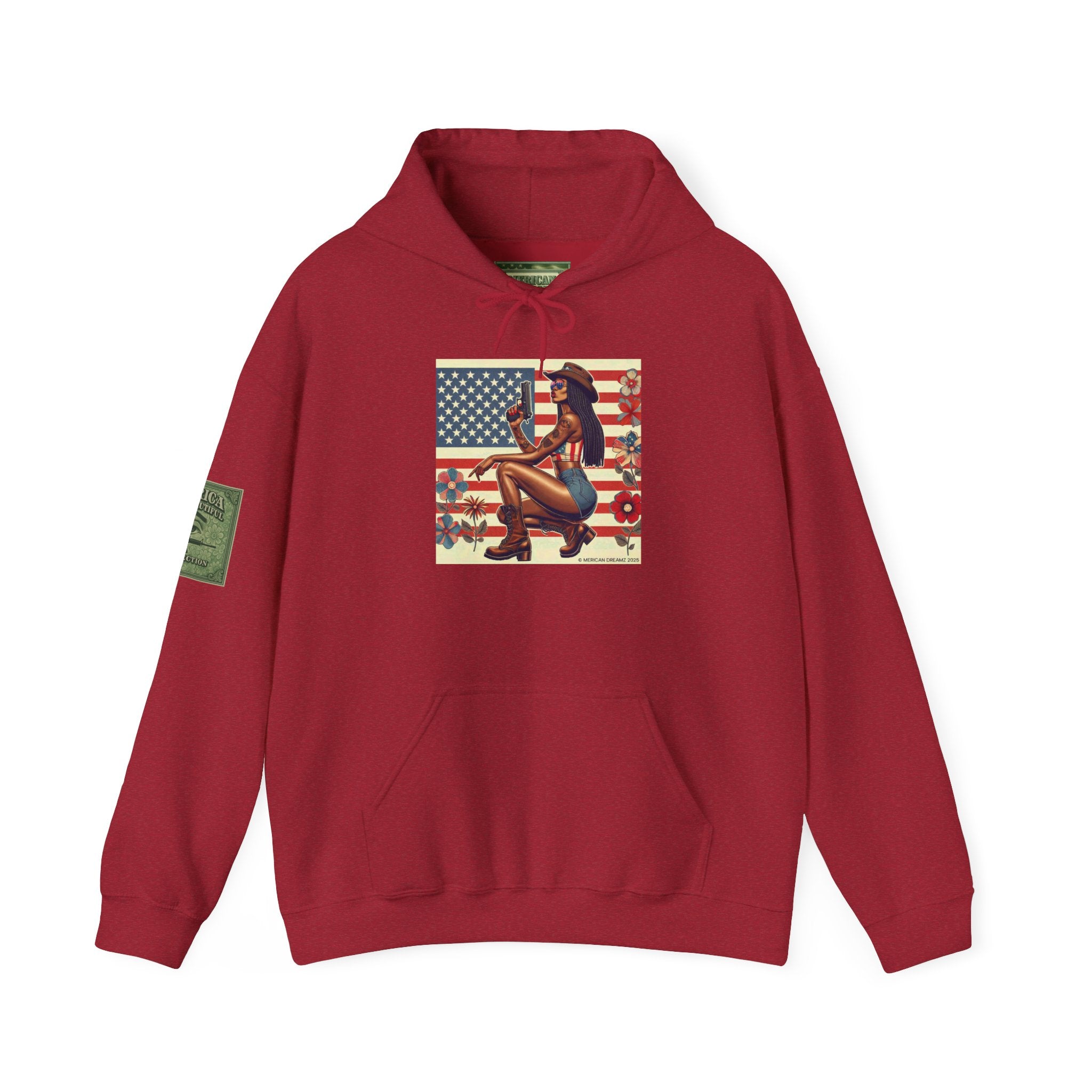 Retro Americana Pinup Gunslinger Hoodie — Vintage Pinup Girls Pullover