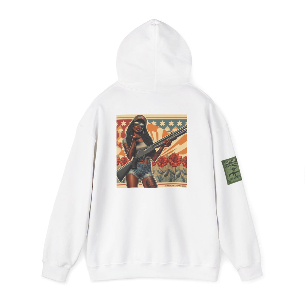 Retro Americana Pinup Gunslinger Hoodie — Vintage Pinup Girls Pullover