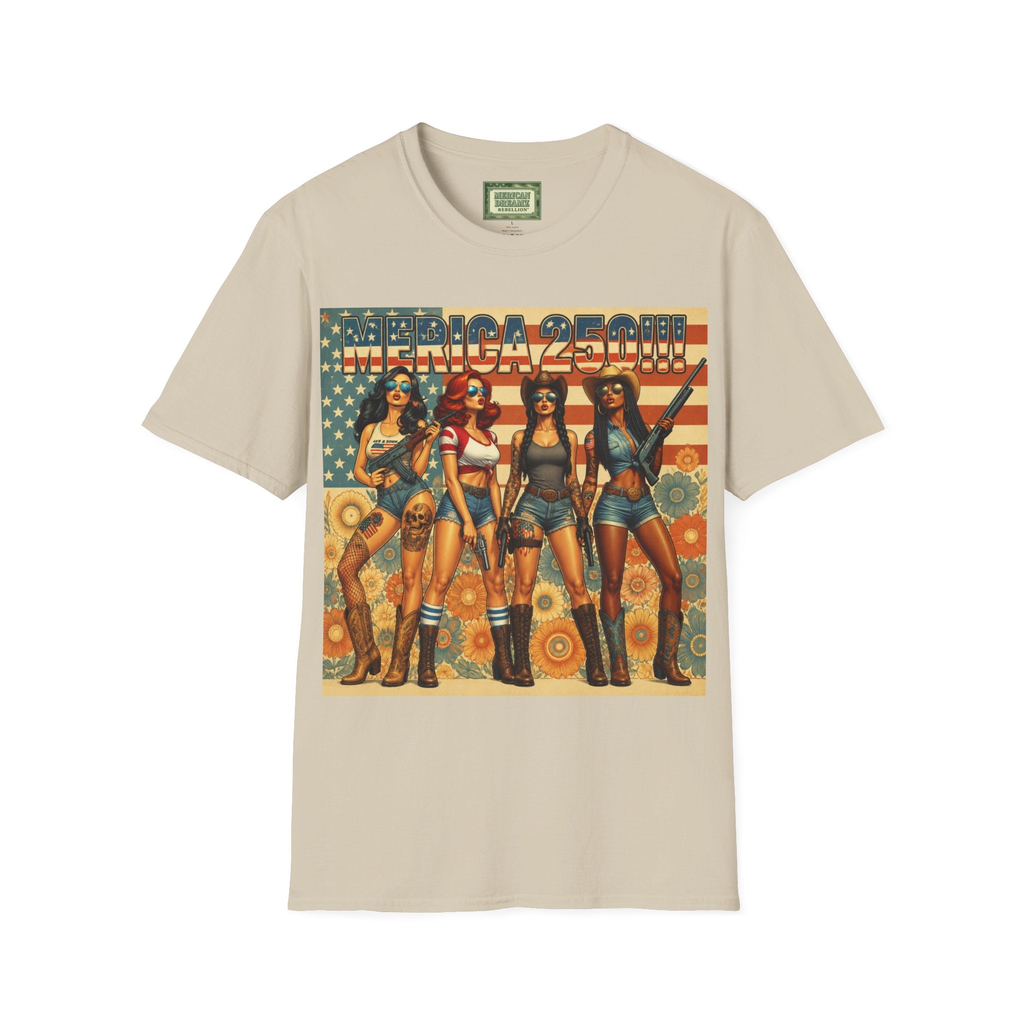 MERICAN DREAMZ REBELLION – MERICA 250!!!  Graphic T‑Shirt – 250 Years of Freedom 1776-2026 Graphic Tee-#2