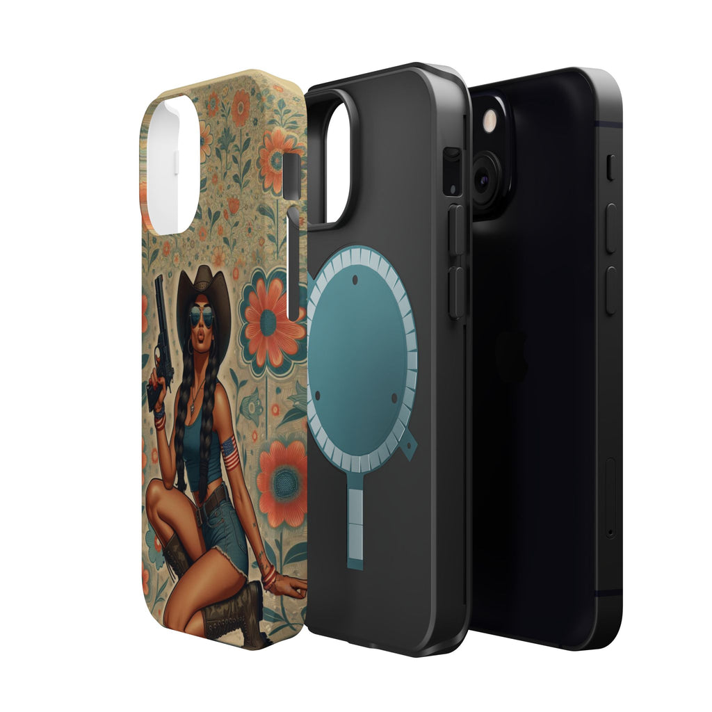 Americana 9mm Pinup Girl - Magnetic Impact‑Resistant Phone Case  iPhone 13-17 / Samsung S26  MagSafe Compatible