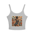 Retro Pinup Girl Tank Top — Vintage Floral Spaghetti Strap