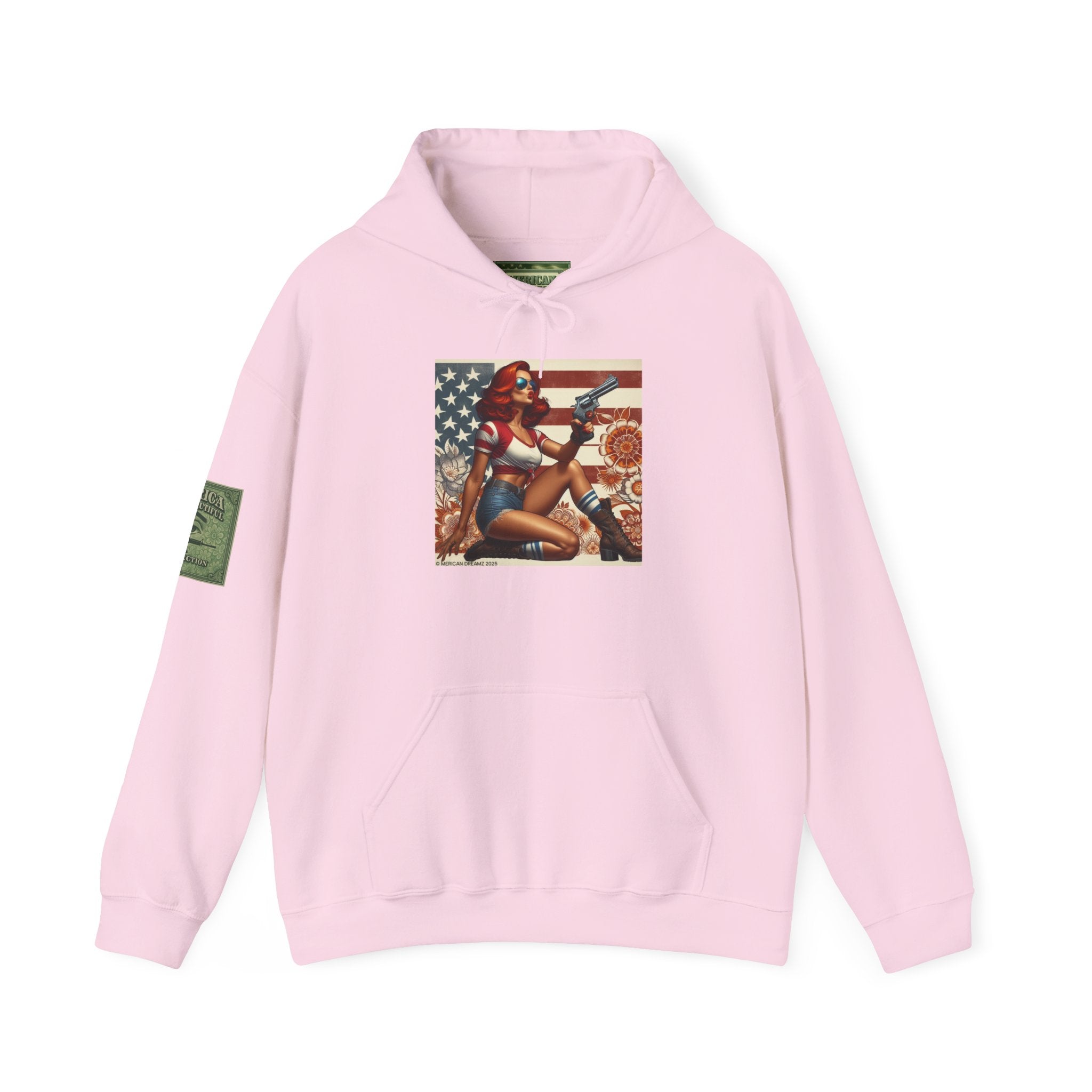 Retro Americana Pinup Gunslinger Hoodie — Vintage Pinup Girls Pullover
