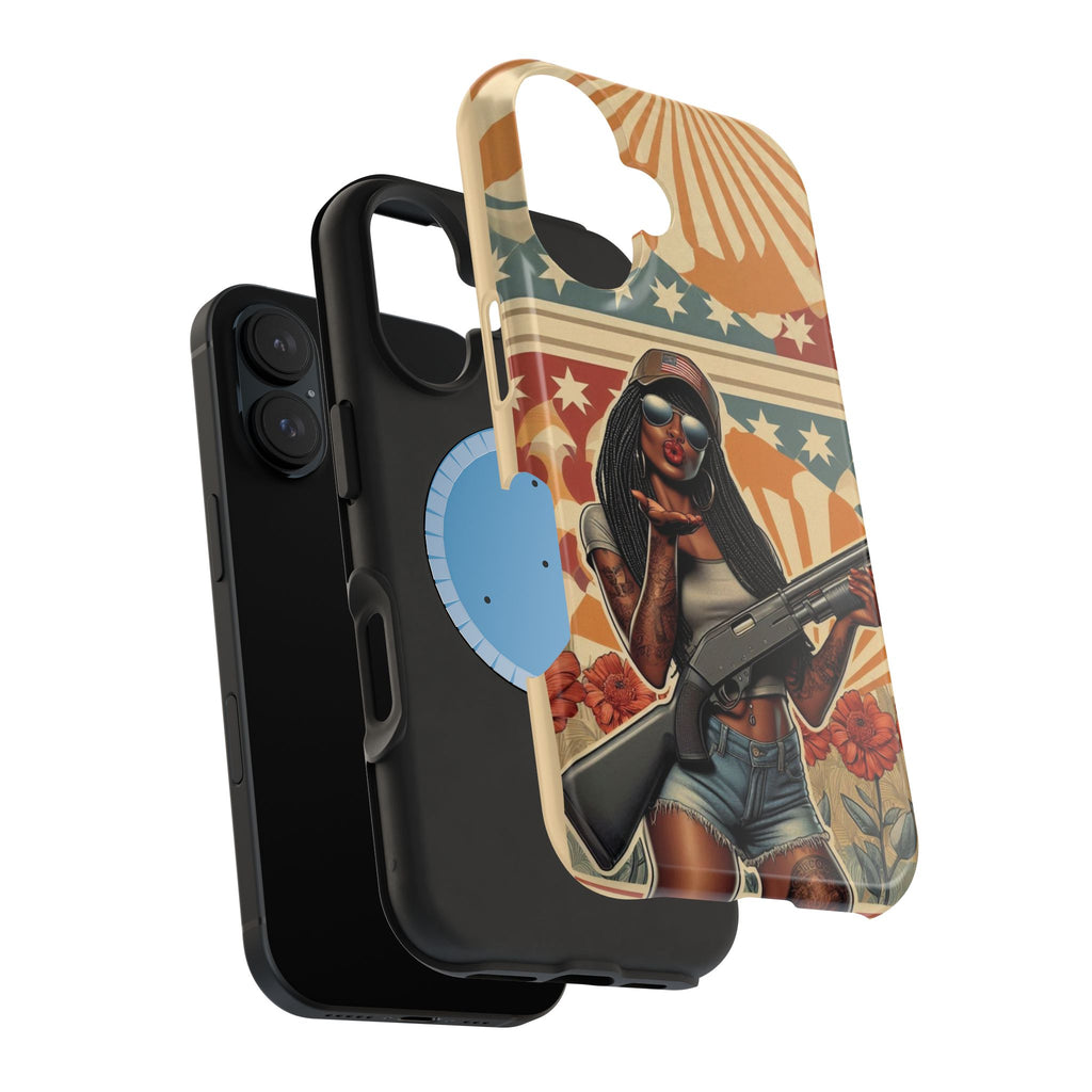 Americana 12GA Pinup Girl - Magnetic Impact‑Resistant Phone Case  iPhone 13-17 / Samsung S26  MagSafe Compatible