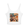 Retro Pinup Girl Tank Top — Vintage Flag & Floral Spaghetti Strap