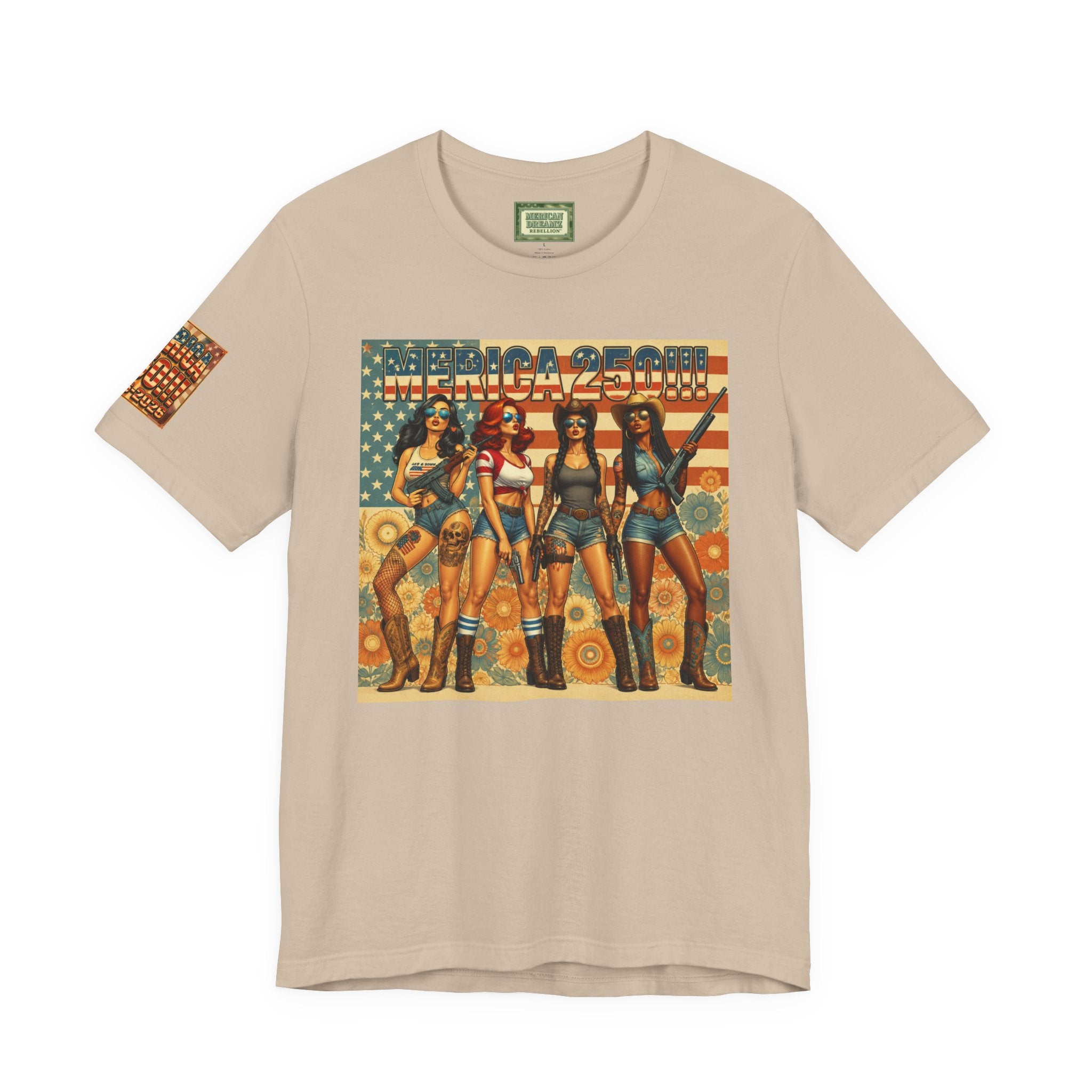 MERICAN DREAMZ REBELLION – MERICA 250!!!  Short Sleeve T‑Shirt – 250 Years of Freedom 1776-2026 Graphic Tee-#2