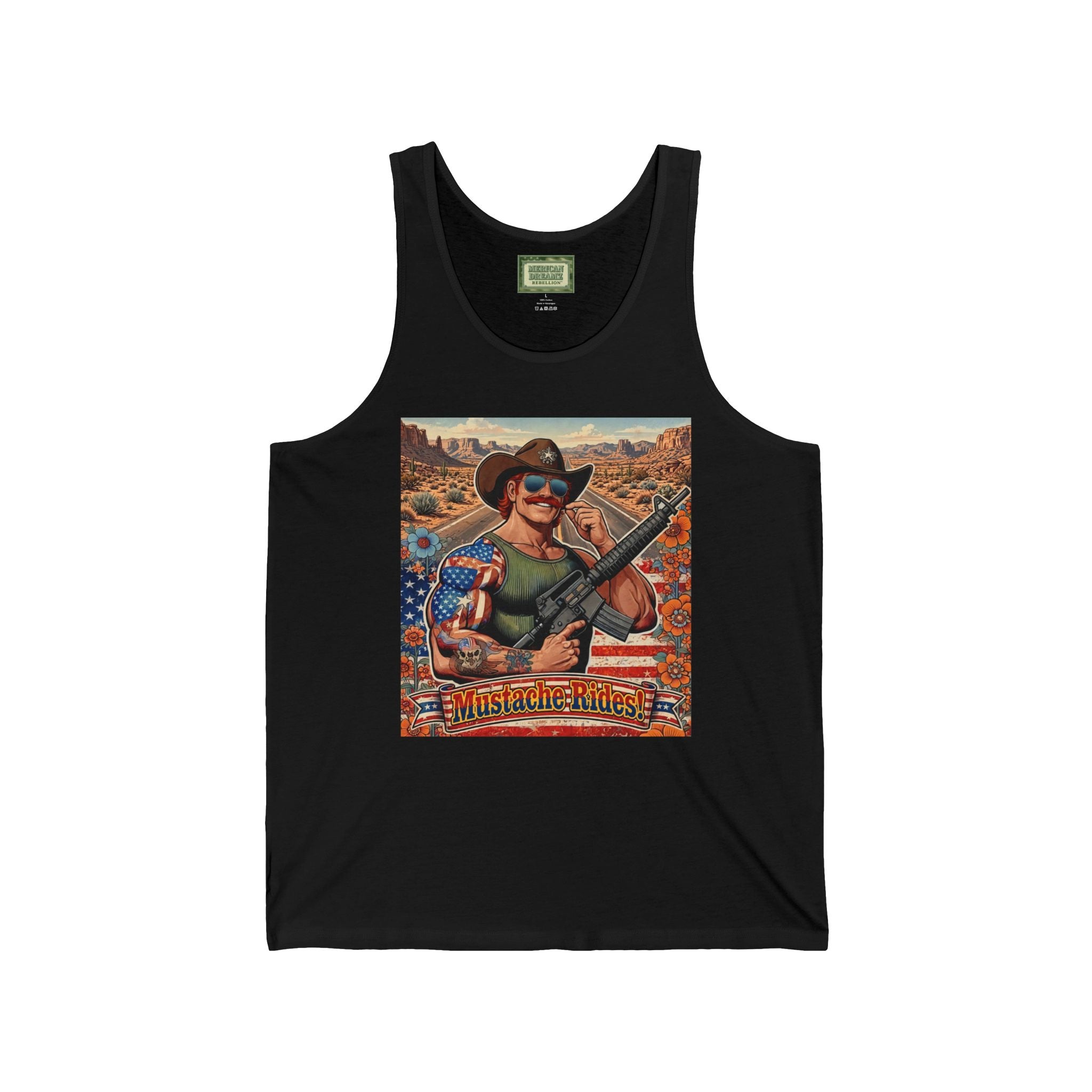 MERICAN UNCLE - Graphic Tank Top - Mustache Rides - 4