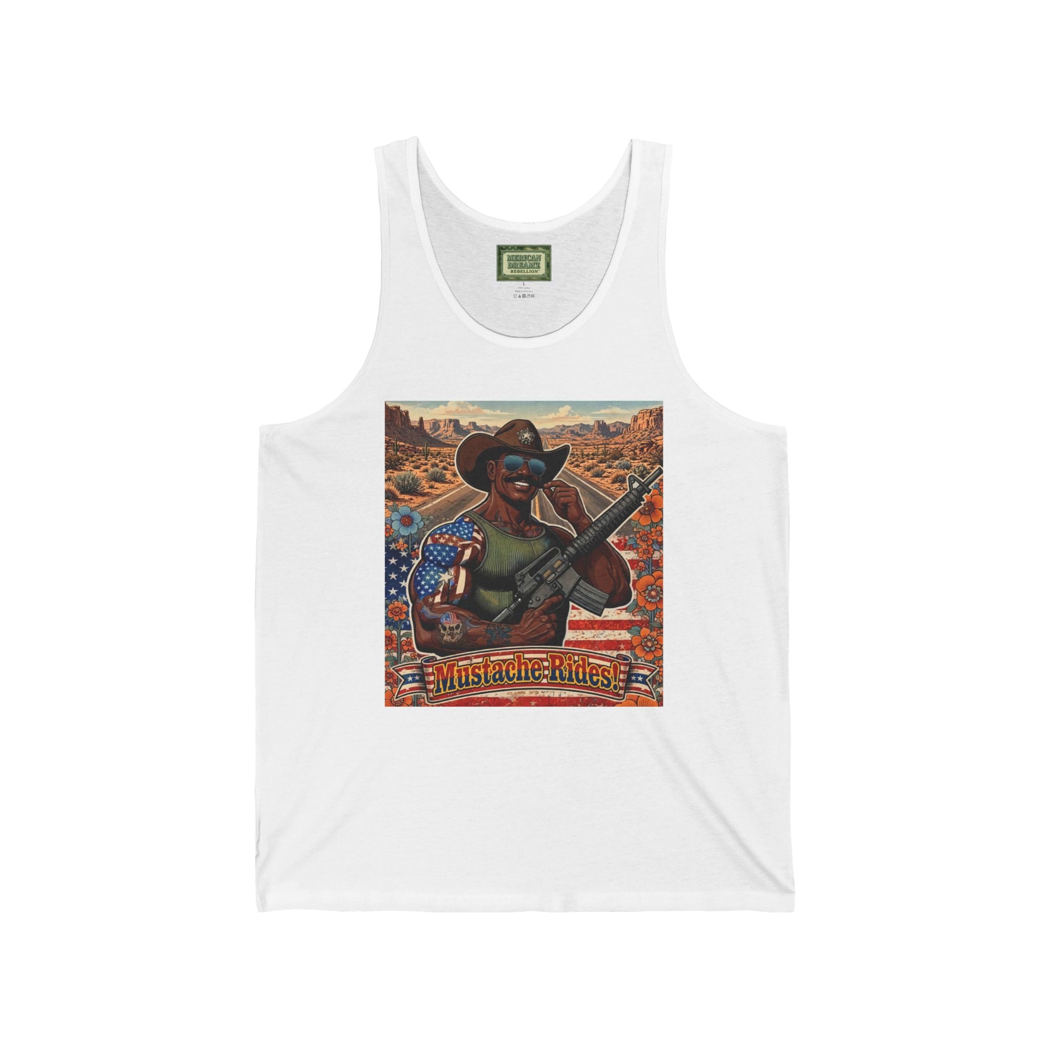 MERICAN UNCLE - Graphic Tank Top - Mustache Rides - 2