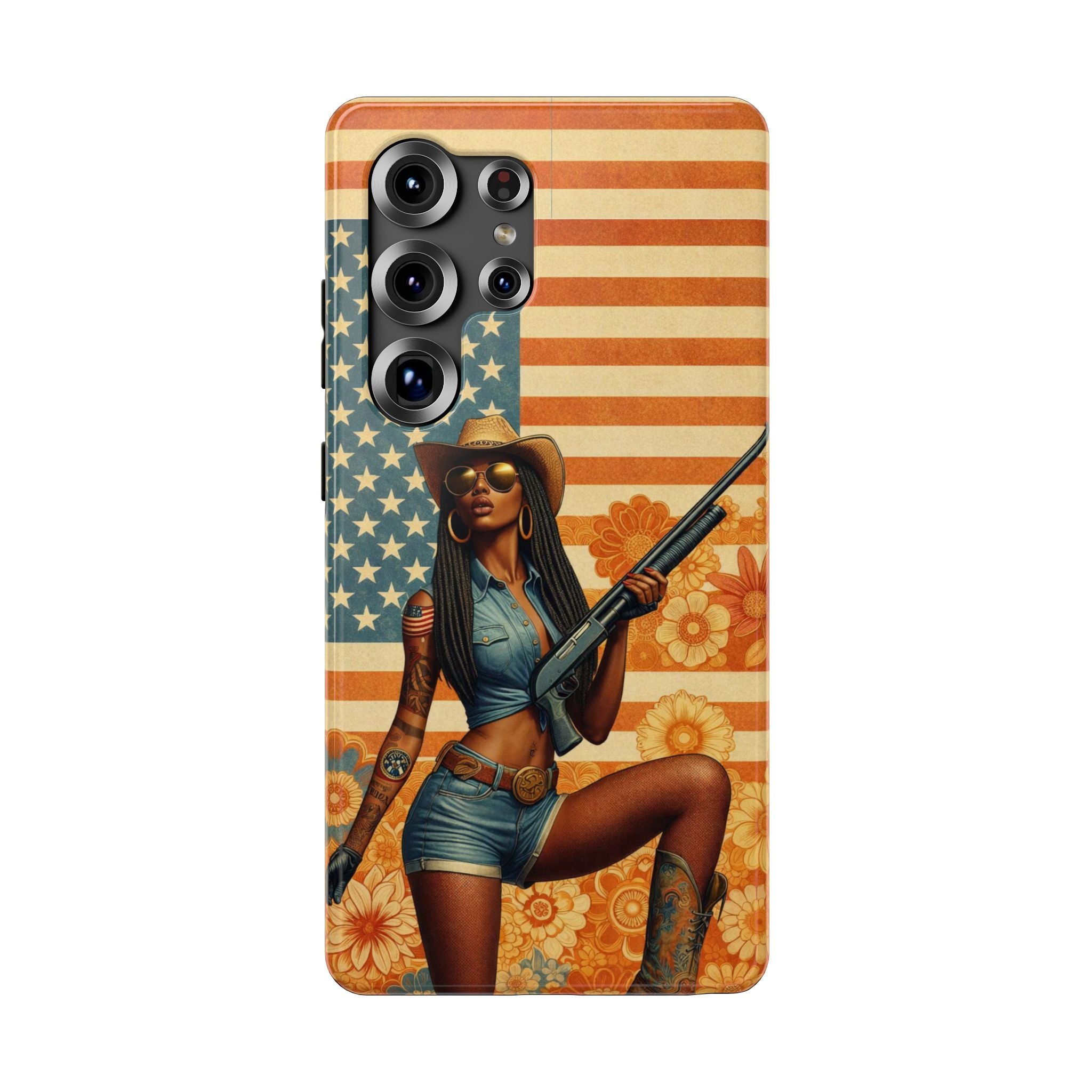 Americana 12 Gauge Pinup Girl - Impact‑Resistant Phone Case   Samsung Galaxy Series S22 / S22+ / S22 Ultra - S25 / S25+ / S25 Ultra
