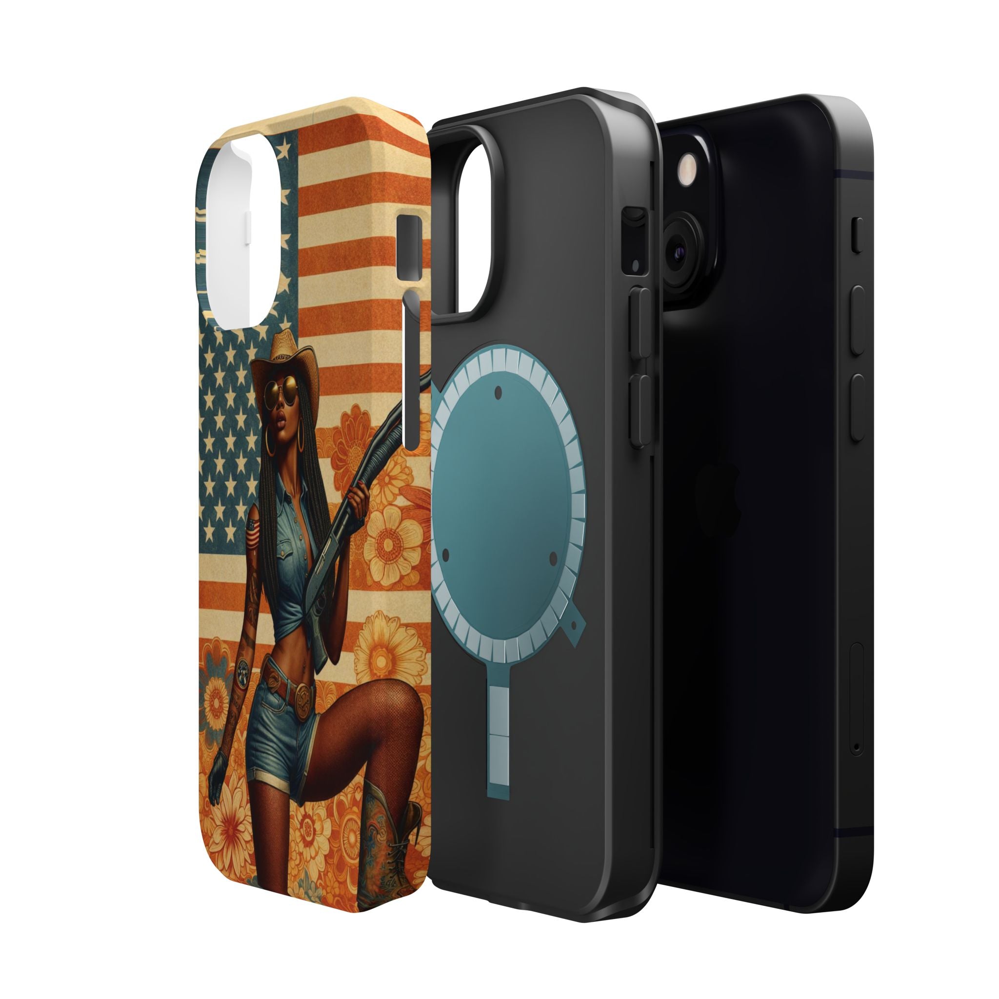 Americana 12GA Pinup Girl - Magnetic Impact‑Resistant Phone Case  iPhone 13-17 / Samsung S26  MagSafe Compatible
